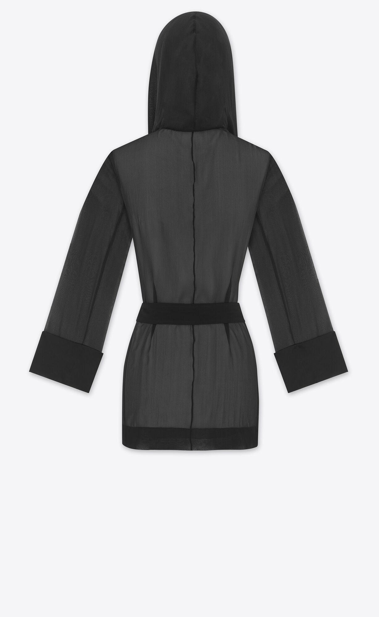 YSL Mit Kapuze Jacket In Crepe Muslin Schwarz | 45781-JTQE