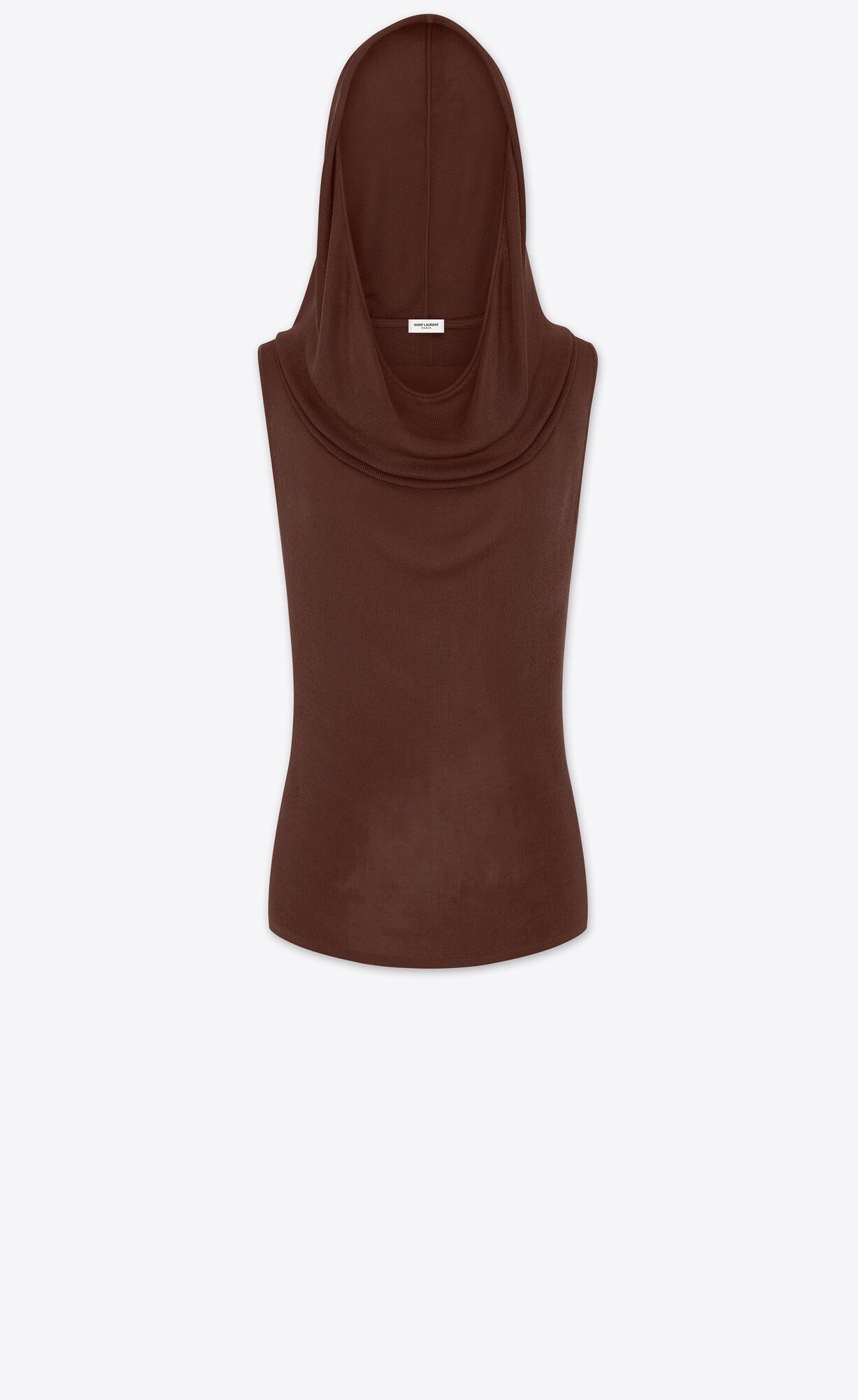 YSL Mit Kapuze Top In Knit Chocolat | 35290-BIUV