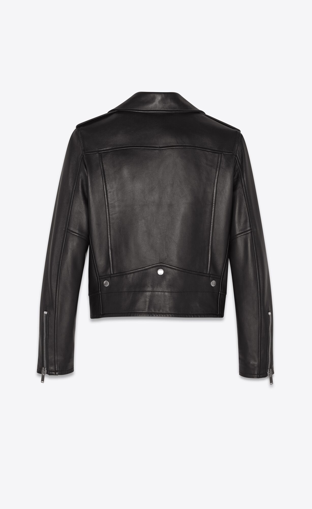 YSL Motorcycle Jacket In Plunged Lambskin Schwarz | 98562-ZOCE