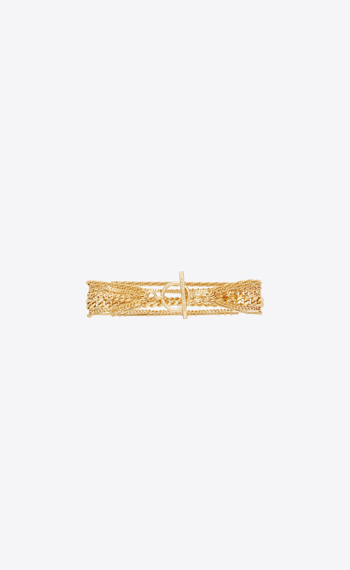 YSL Multi-chain Bracelet In Metal Gold | 76489-KMQX