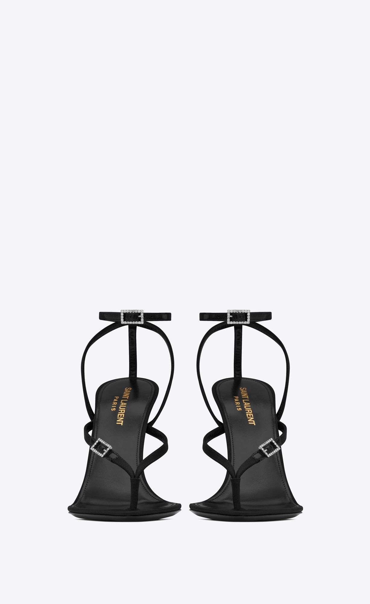 YSL Nadja Sandals In Crepe Satin Schwarz | 03926-YSRW