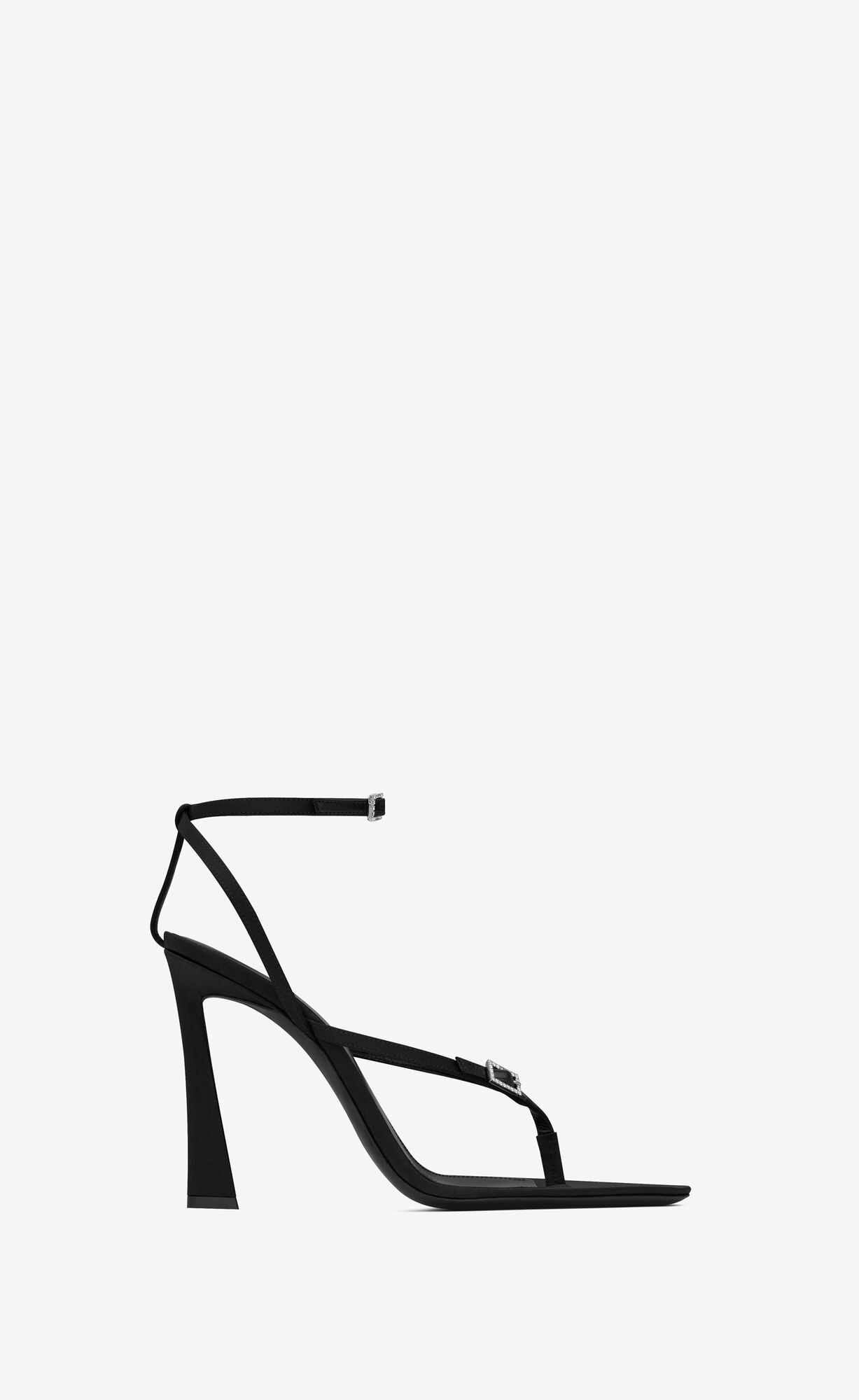 YSL Nadja Sandals In Crepe Satin Schwarz | 03926-YSRW