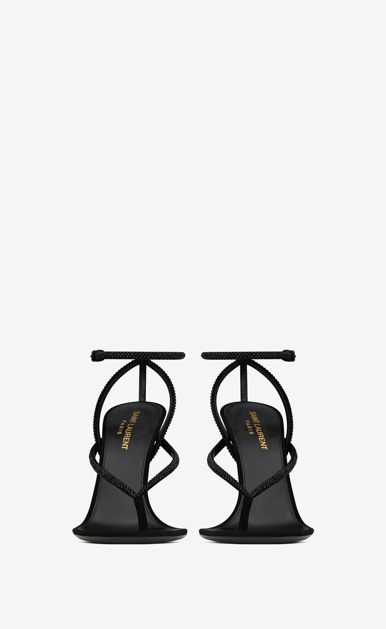 YSL Nadja Sandals In Wildleder And Rhinestones Schwarz | 69483-HOWR