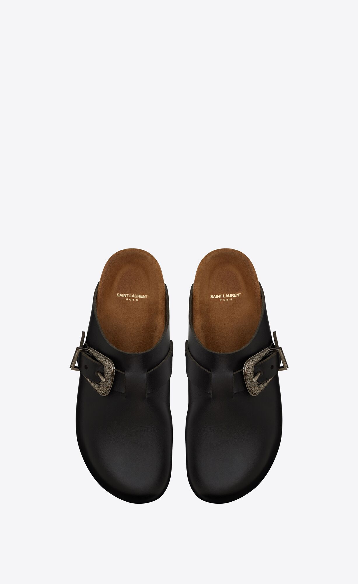 YSL Nichols Clogs In Smooth Leder Noir | 01249-UREF