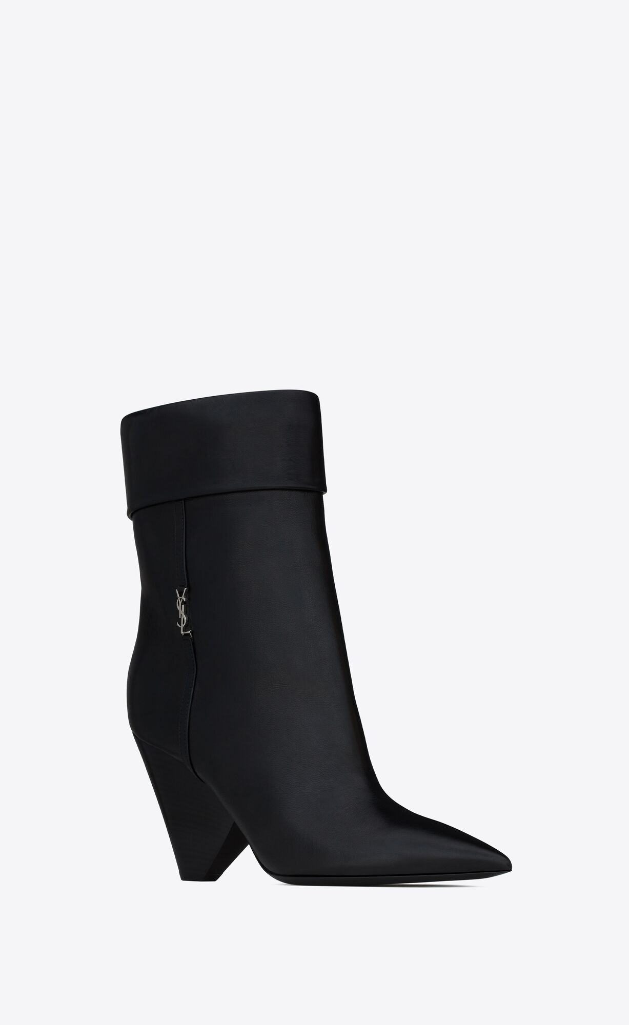 YSL Niki Booties In Smooth Leder Schwarz | 07934-DHQM