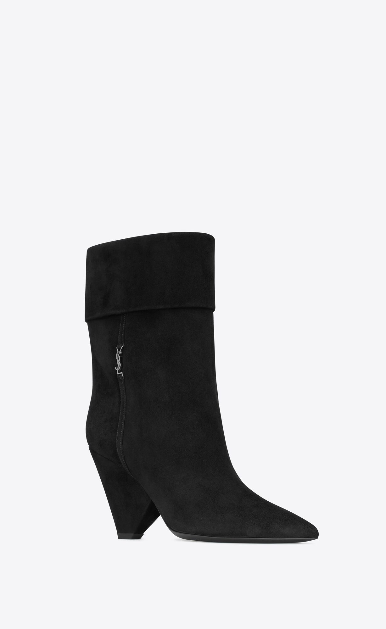 YSL Niki Booties In Wildleder Noir | 61459-EOAP