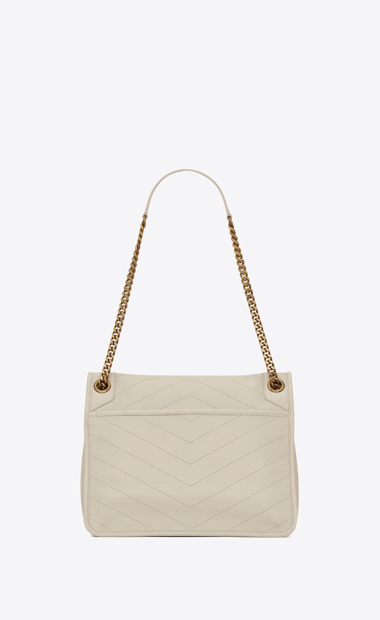 YSL Niki Medium Chain Bag In Lambskin Blanc Vintage | 43769-WOTS