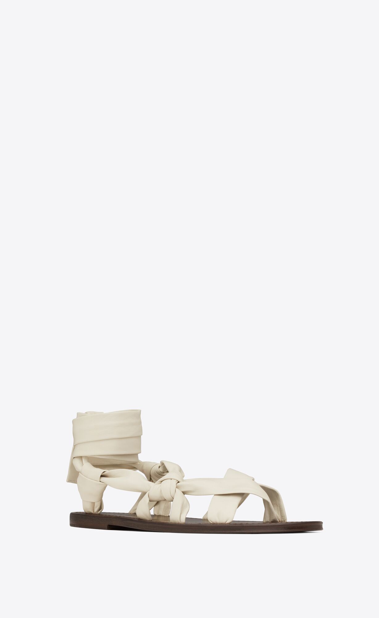 YSL Nolan Sandals In Smooth Leder Pearl | 16875-NTGP