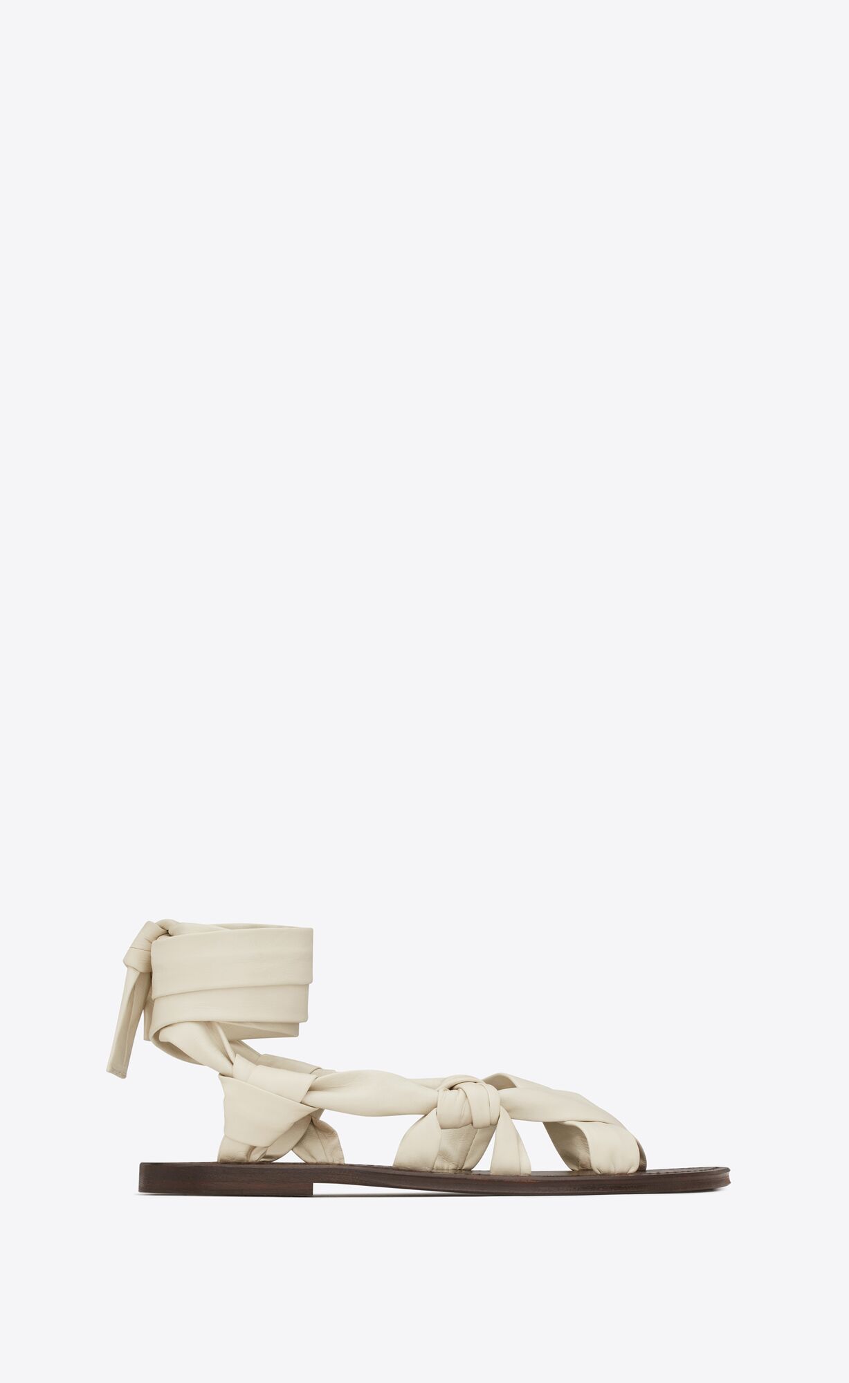 YSL Nolan Sandals In Smooth Leder Pearl | 16875-NTGP