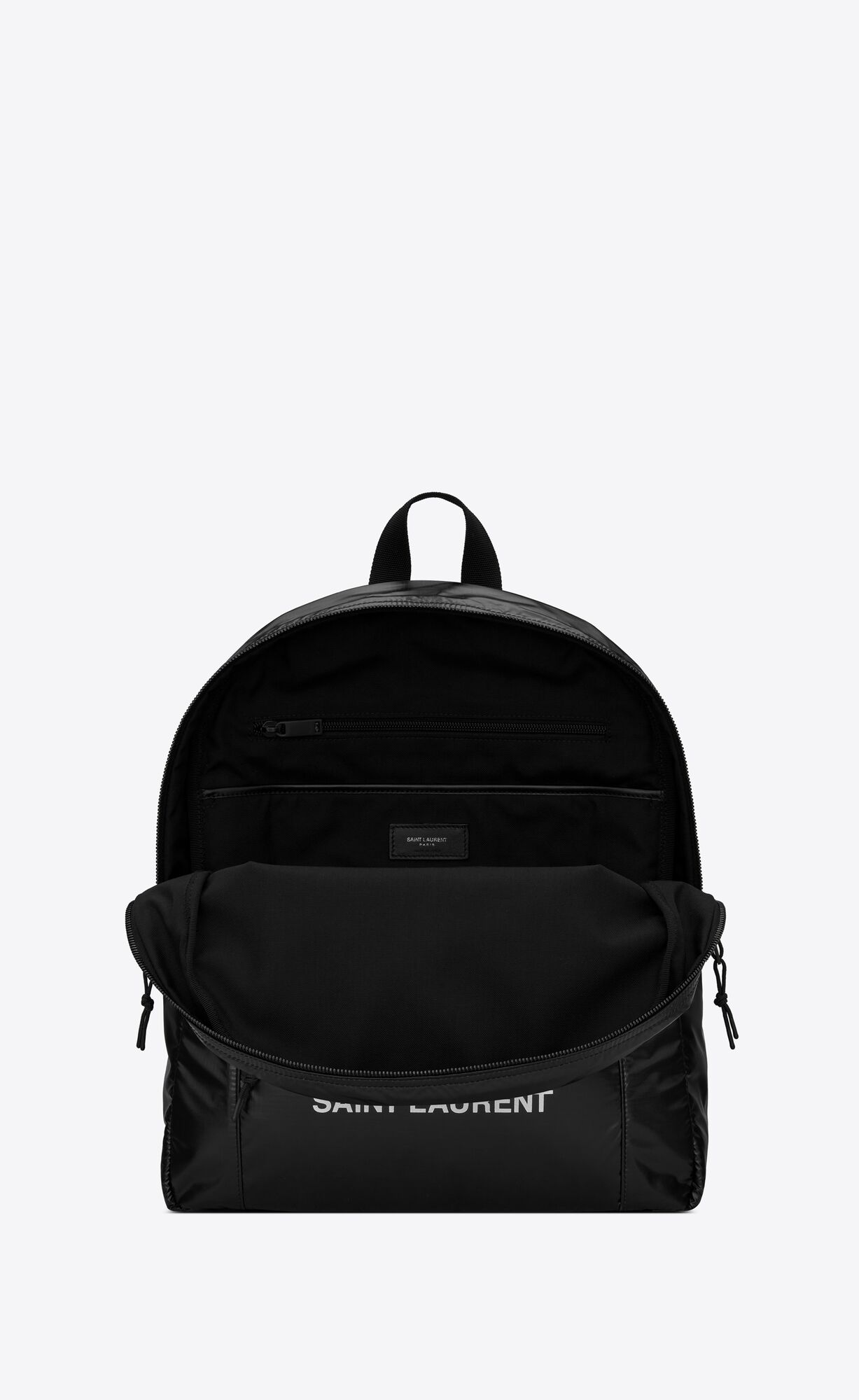 YSL Nuxx Backpack In Nylon Silber Schwarz | 15270-TMHL