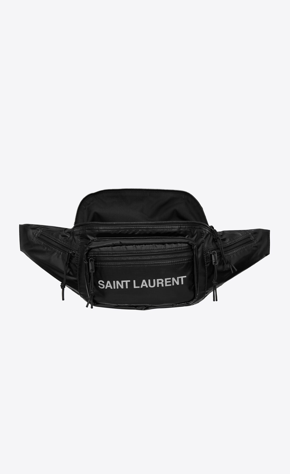 YSL Nuxx Crossbody Bag In Nylon Schwarz Platin | 56237-RUTL