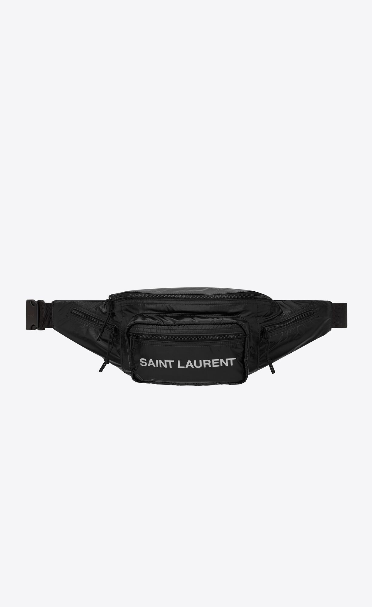 YSL Nuxx Crossbody Bag In Nylon Schwarz Platin | 56237-RUTL