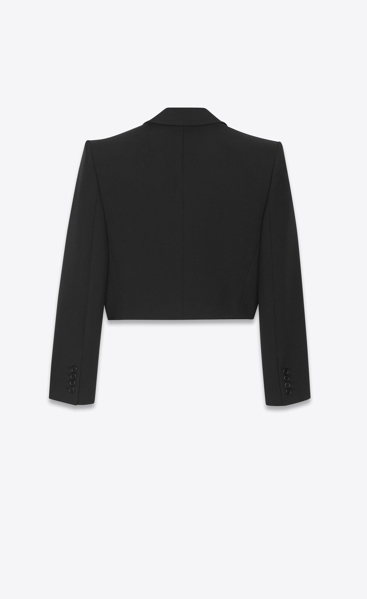 YSL Open Cropped Jacket In Saint Laurent Gabardine Schwarz | 94537-RBFJ