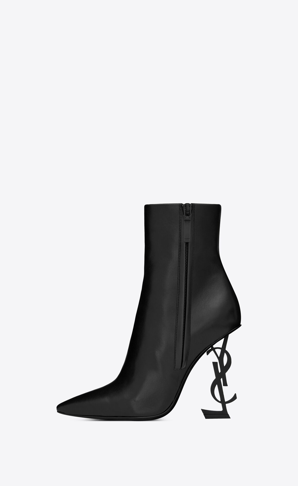 YSL Opyum Booties In Leder Schwarz | 37492-FKXH