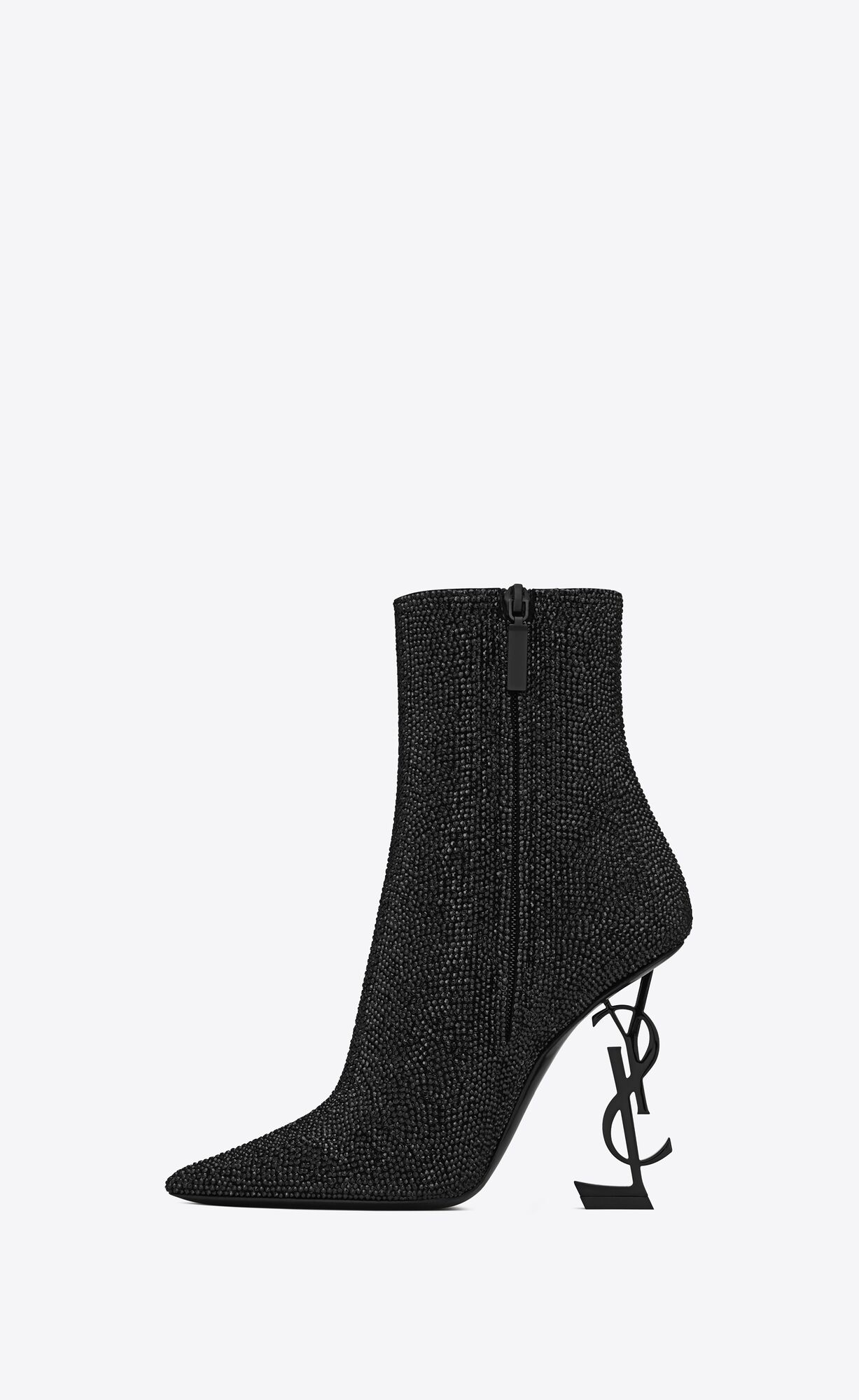 YSL Opyum Booties In Wildleder And Rhinestone Schwarz | 79028-XDUN