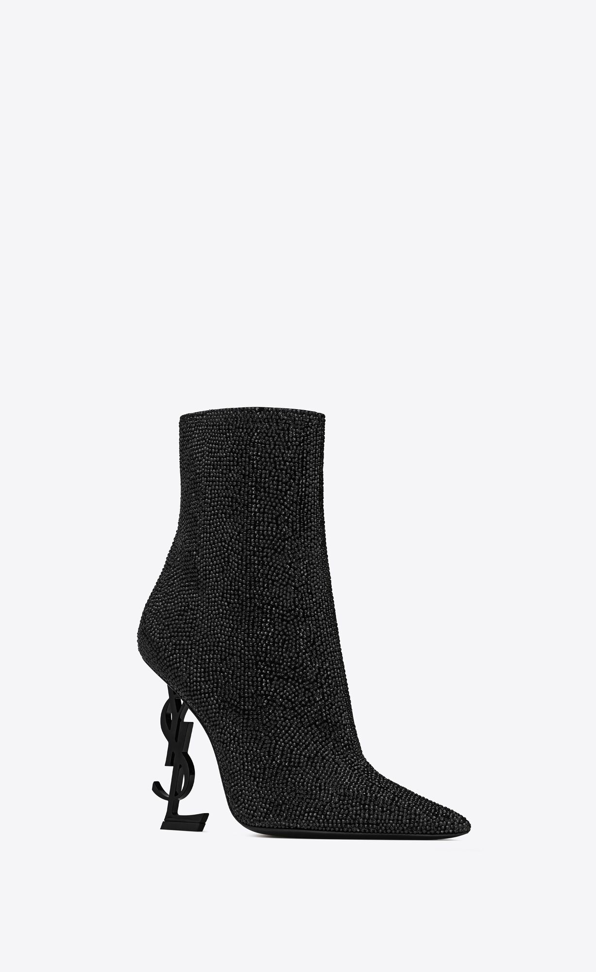 YSL Opyum Booties In Wildleder And Rhinestone Schwarz | 79028-XDUN