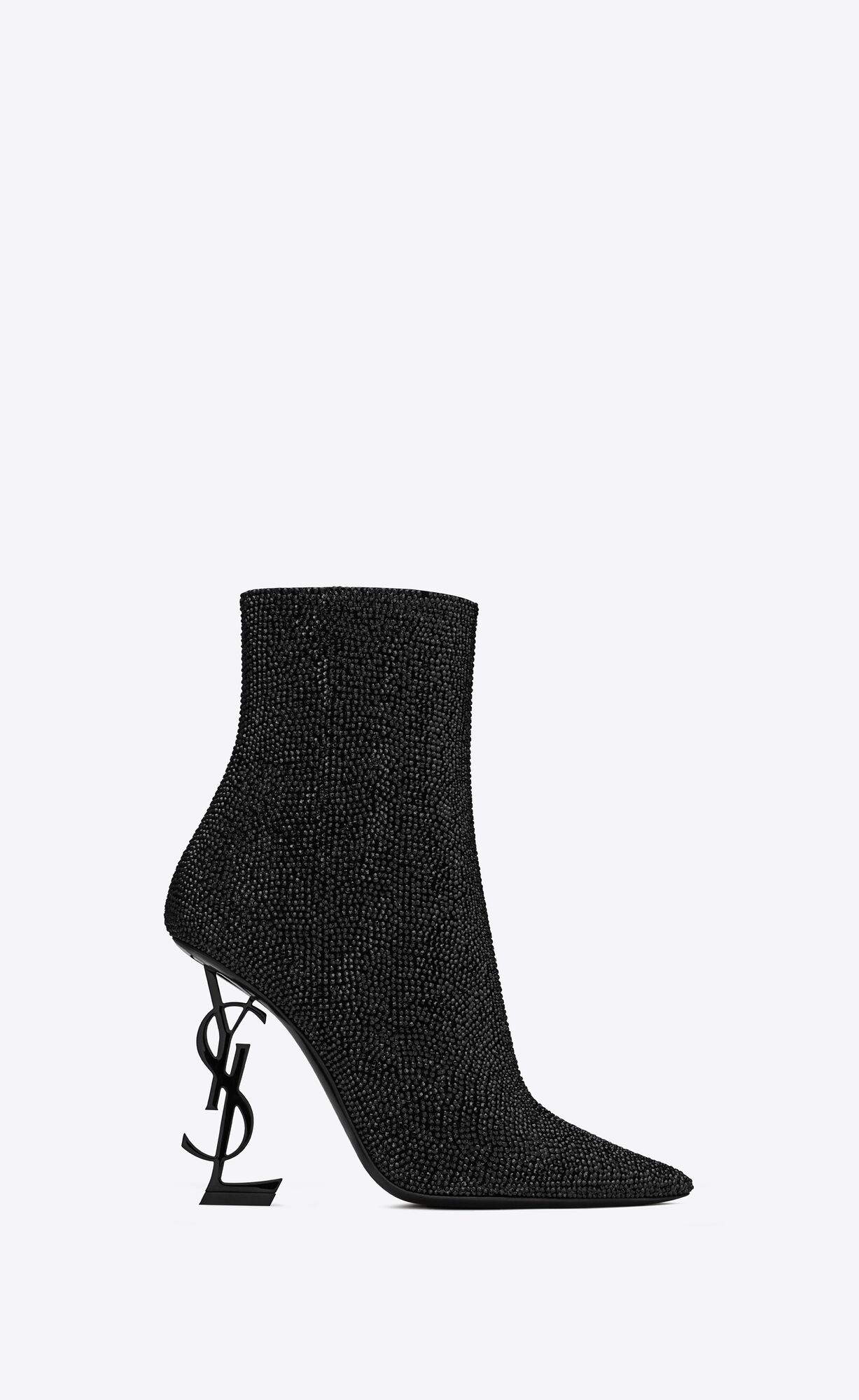 YSL Opyum Booties In Wildleder And Rhinestone Schwarz | 79028-XDUN