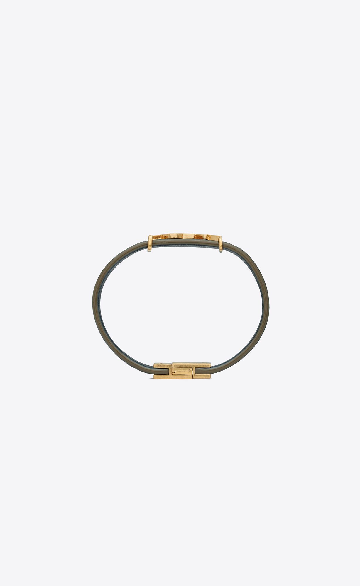 YSL Opyum Bracelet In Leder And Metal Grau Khaki | 79203-WYLQ