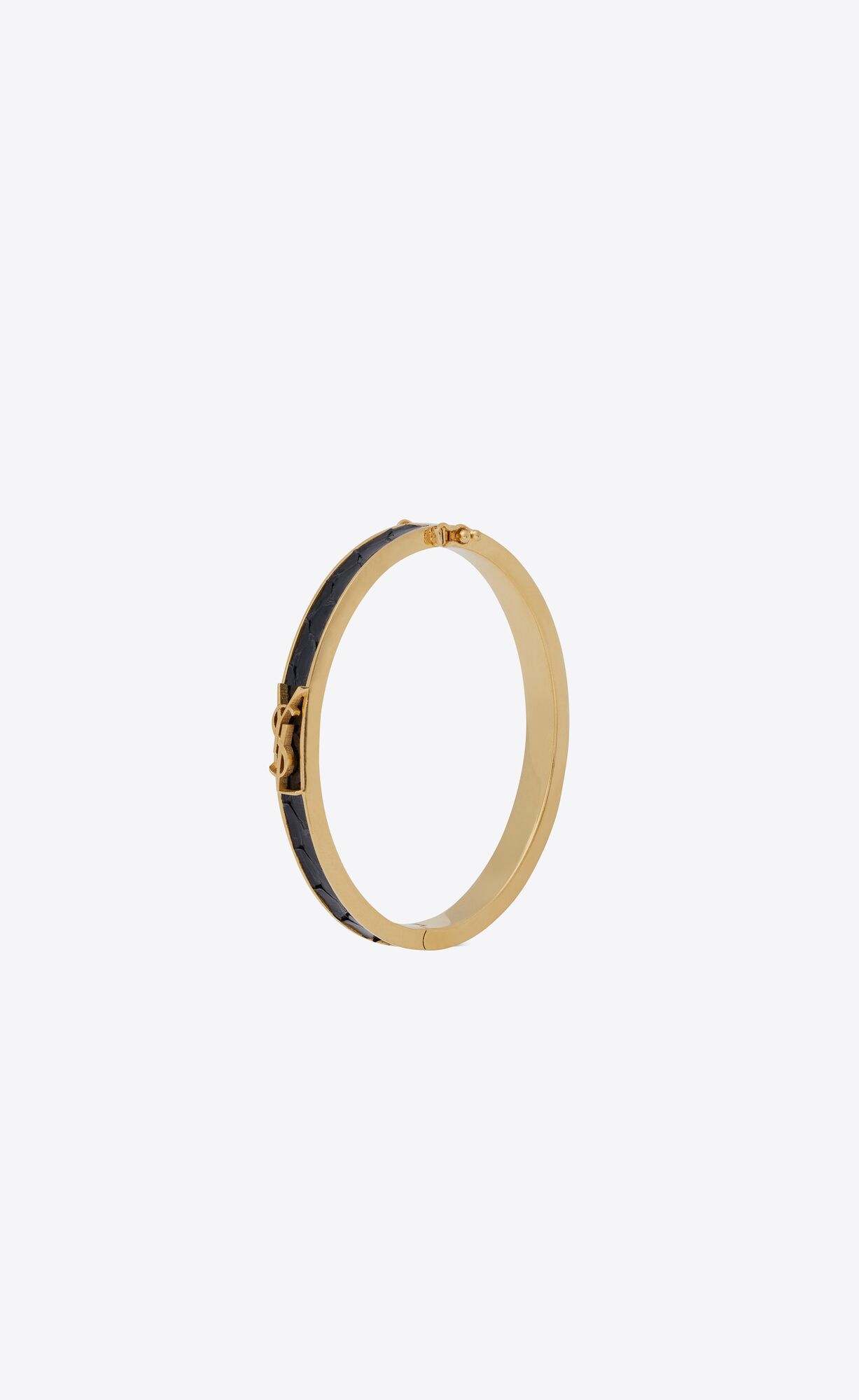 YSL Opyum Bracelet In Python And Metal Schwarz Gold | 42189-YZLO