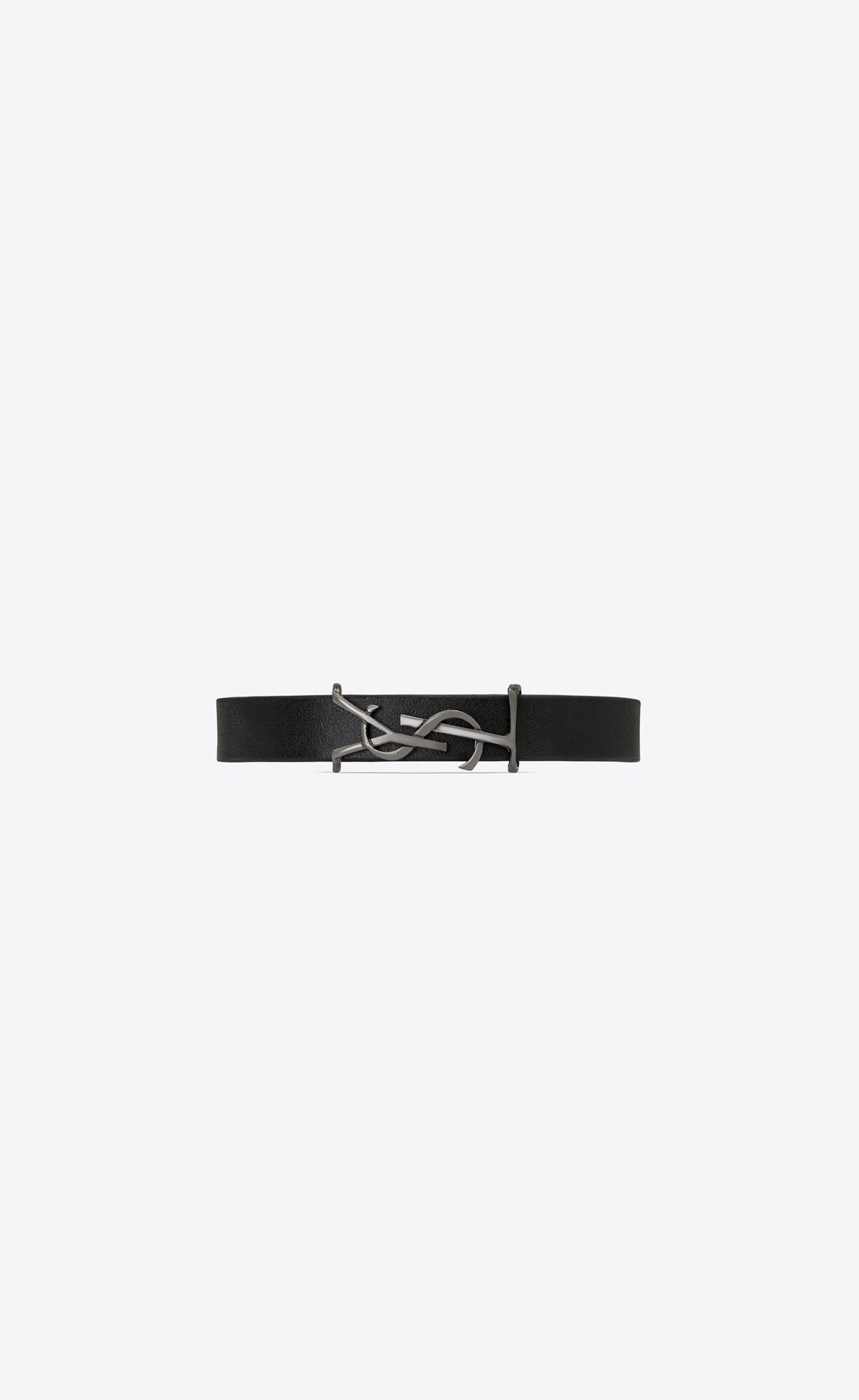 YSL Opyum Bracelet In Smooth Leder And Metal Schwarz | 71283-RXZP