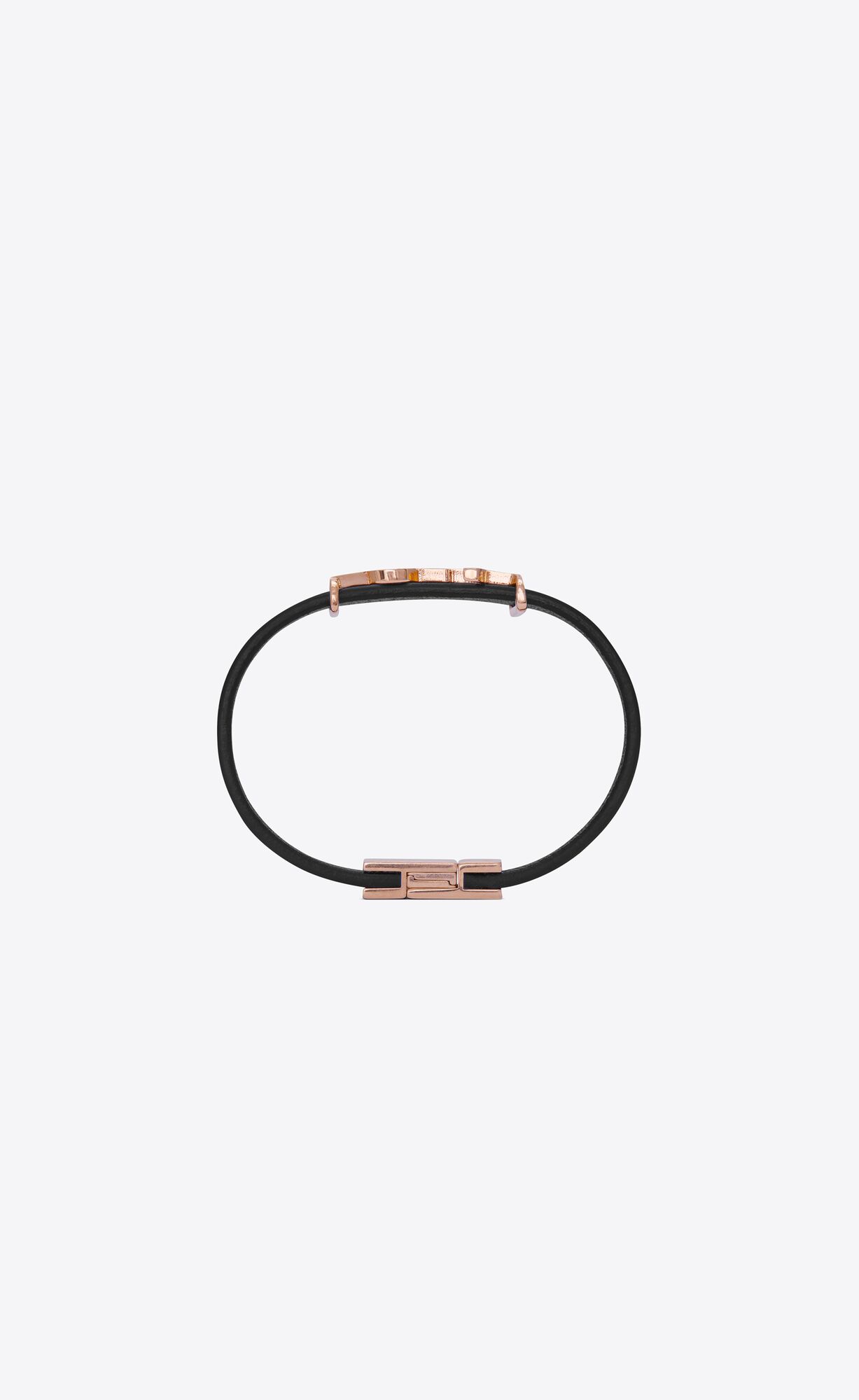 YSL Opyum Bracelet In Smooth Leder And Metal Schwarz Rosa Gold | 84506-XVEC