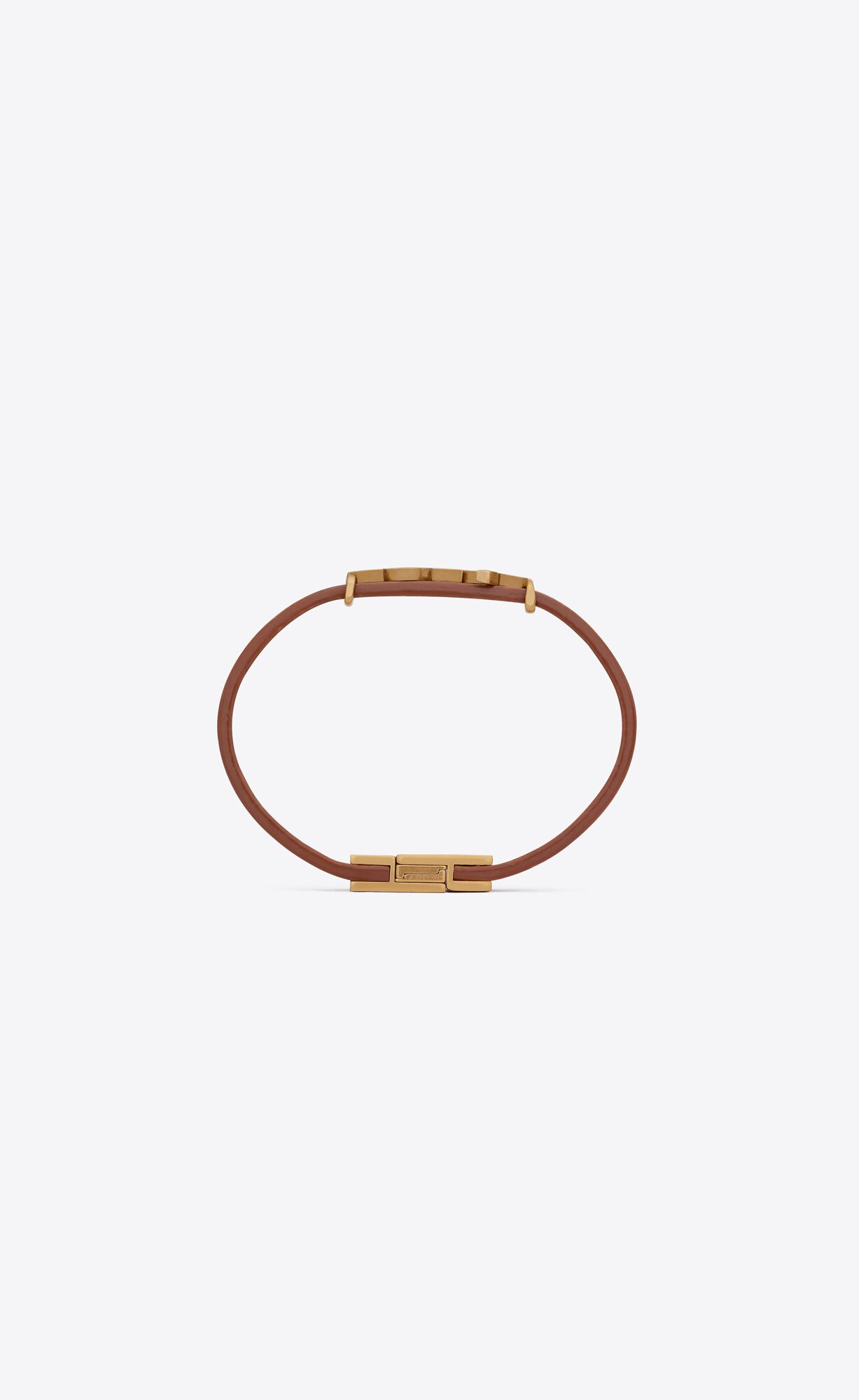 YSL Opyum Bracelet In Vegetable-tanned Leder And Metal Braun Gold | 15036-ULOZ