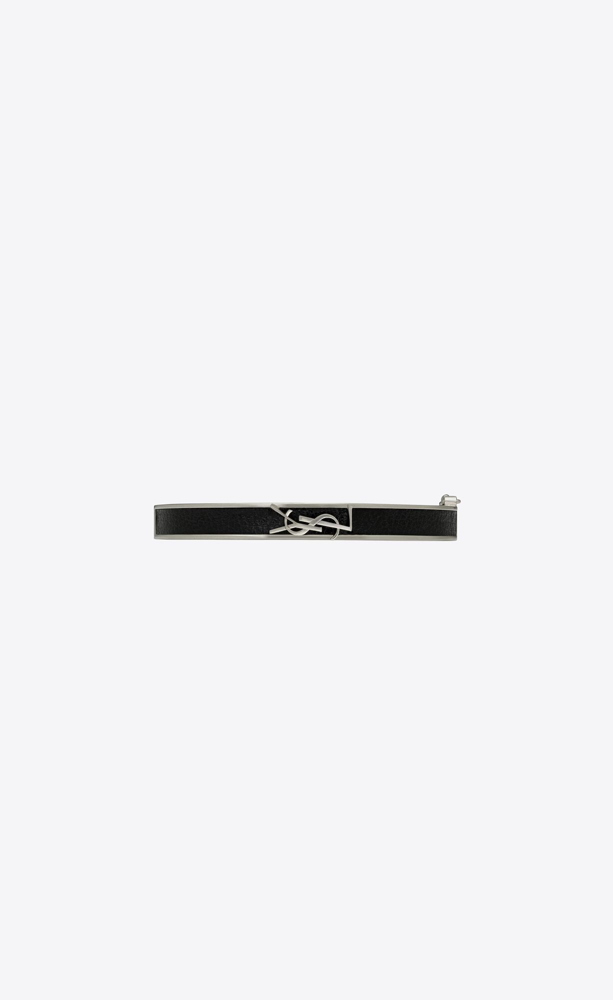 YSL Opyum Bracelet In Vegetable-tanned Leder And Metal Schwarz | 68023-UBKP