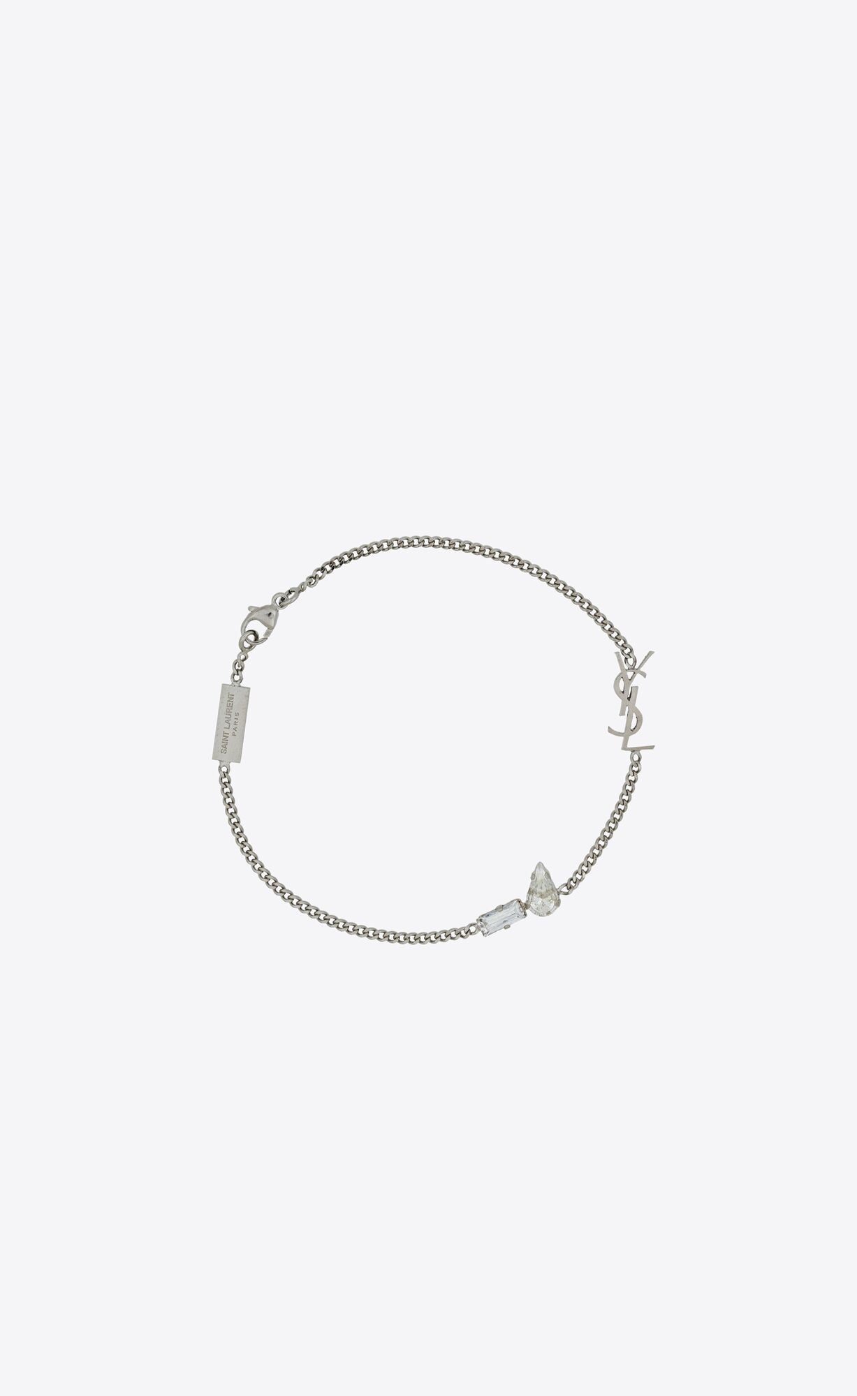 YSL Opyum Charm Bracelet In Metal And Rhinestone Silber | 96140-LFER