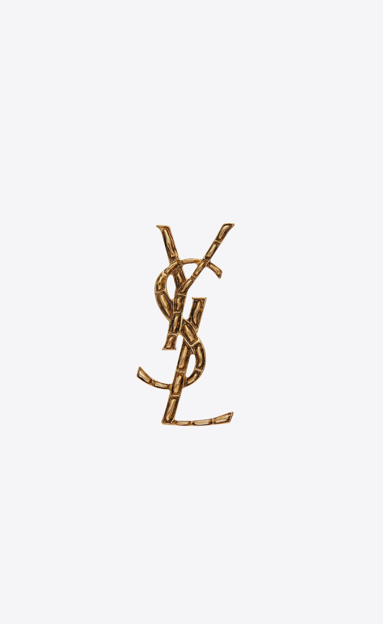 YSL Opyum Crocodile Brooch In Gold Brass Gold | 63504-XUDJ