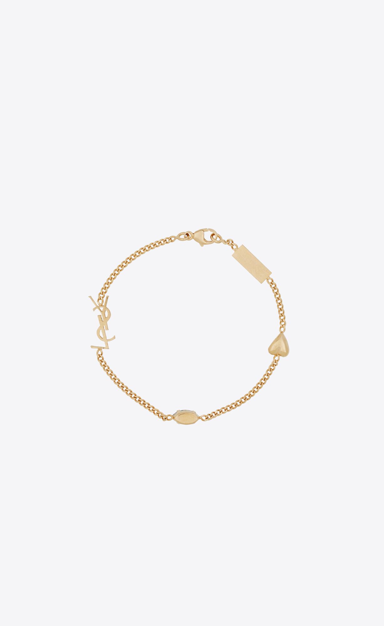 YSL Opyum Heart Charm Bracelet In Metal Gold | 41380-CXQS