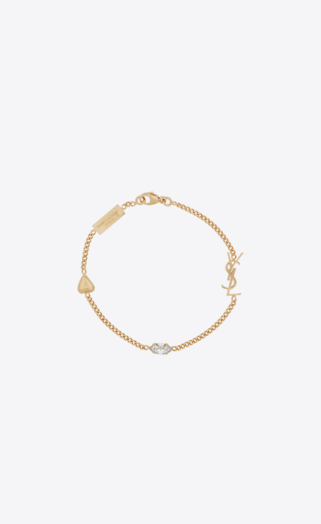 YSL Opyum Heart Charm Bracelet In Metal Gold | 41380-CXQS