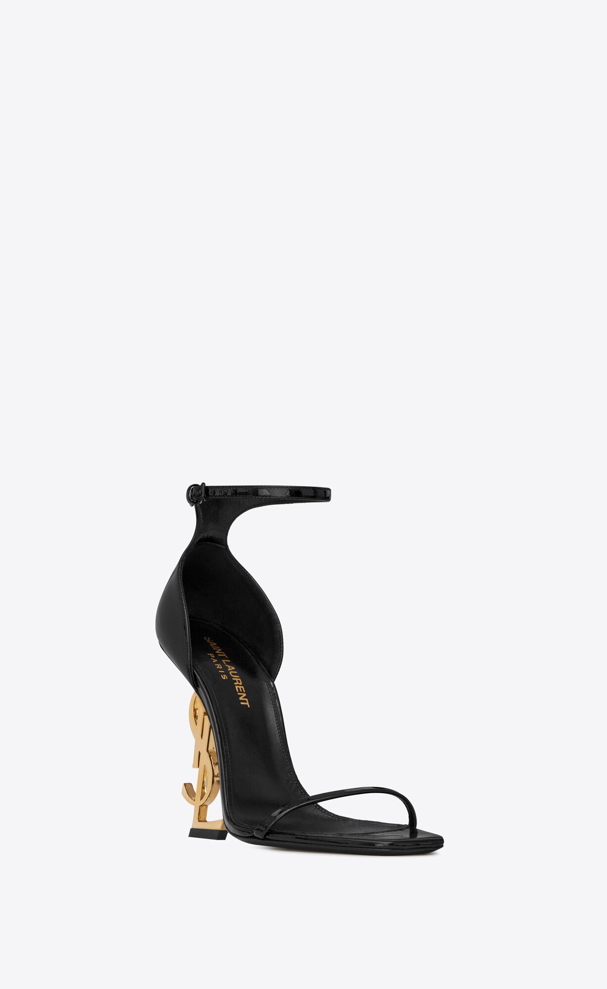 YSL Opyum Sandals In Lack Leder Schwarz | 94683-FNCI