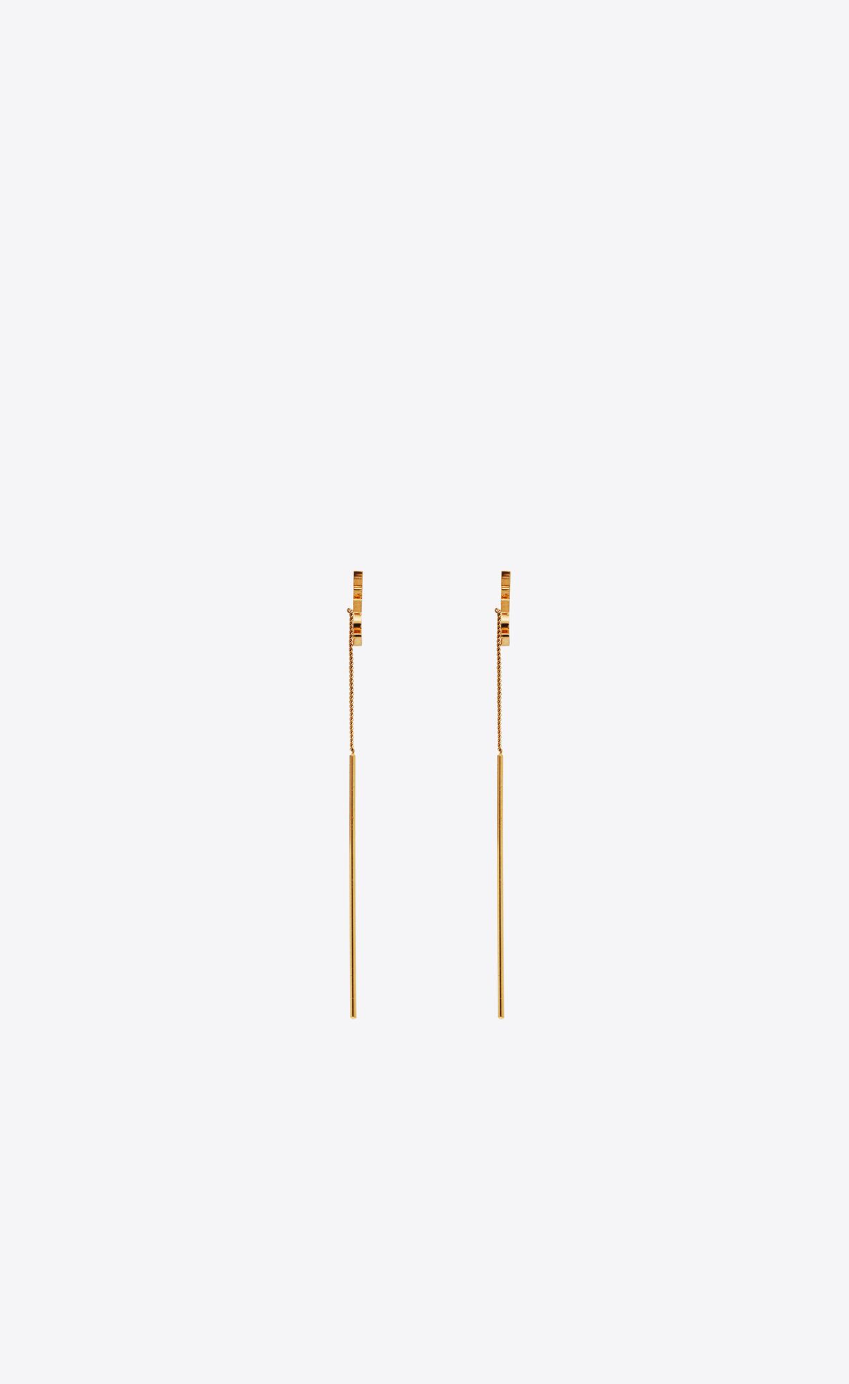 YSL Opyum Threader Earrings In Metal Gold | 63724-RBSW