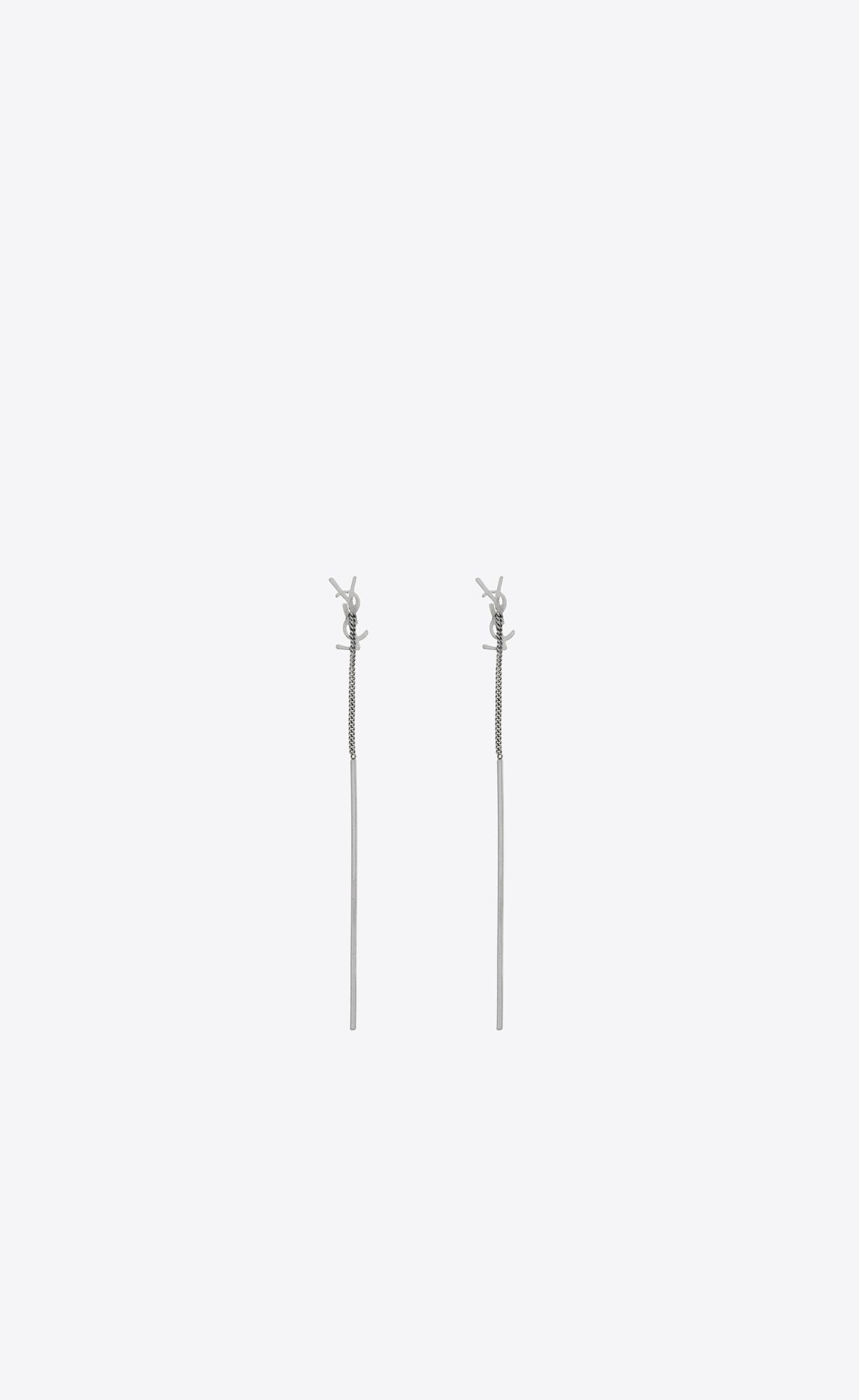 YSL Opyum Threader Earrings In Metal Mirror | 20453-XRSV