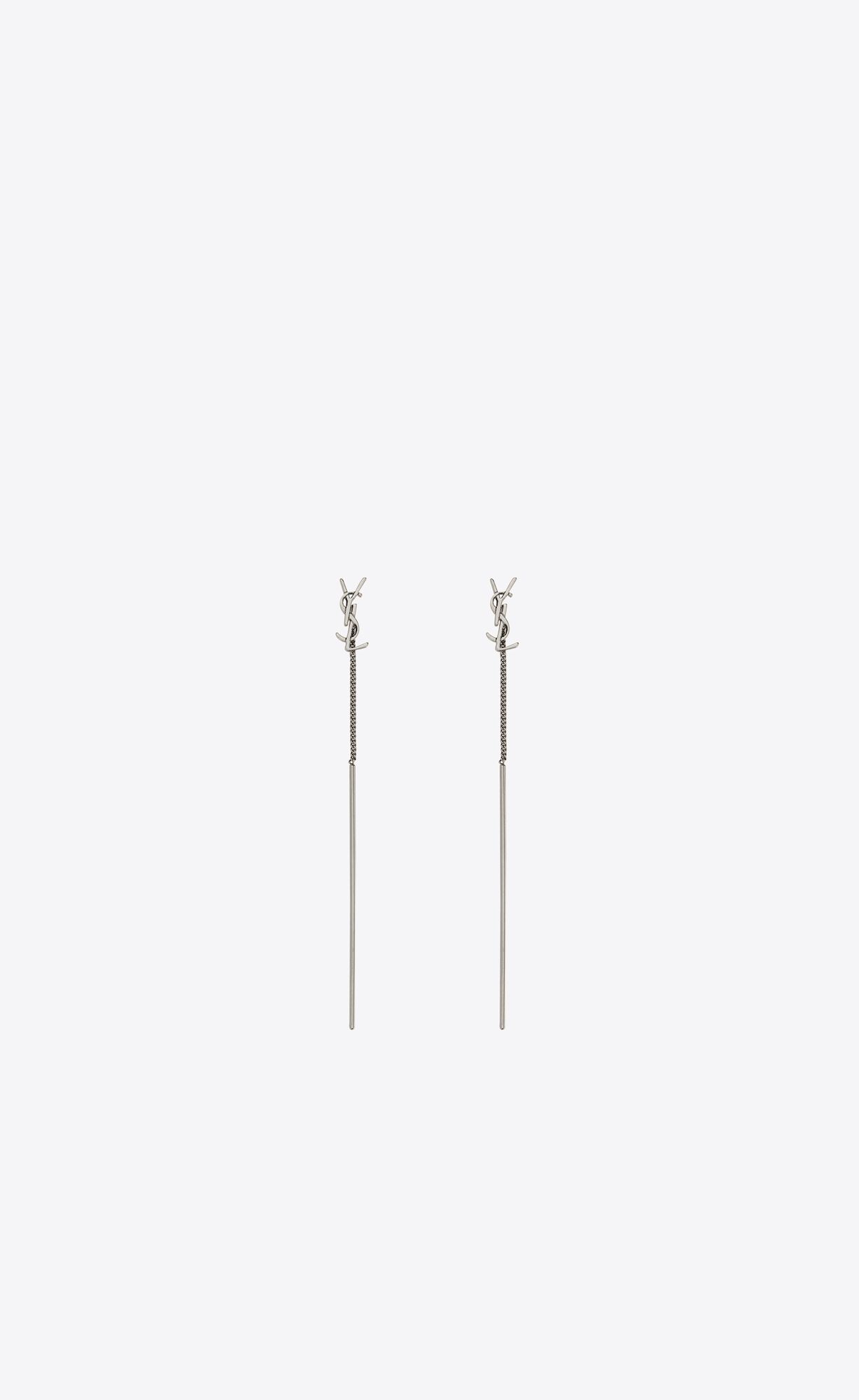 YSL Opyum Threader Earrings In Metal Mirror | 20453-XRSV