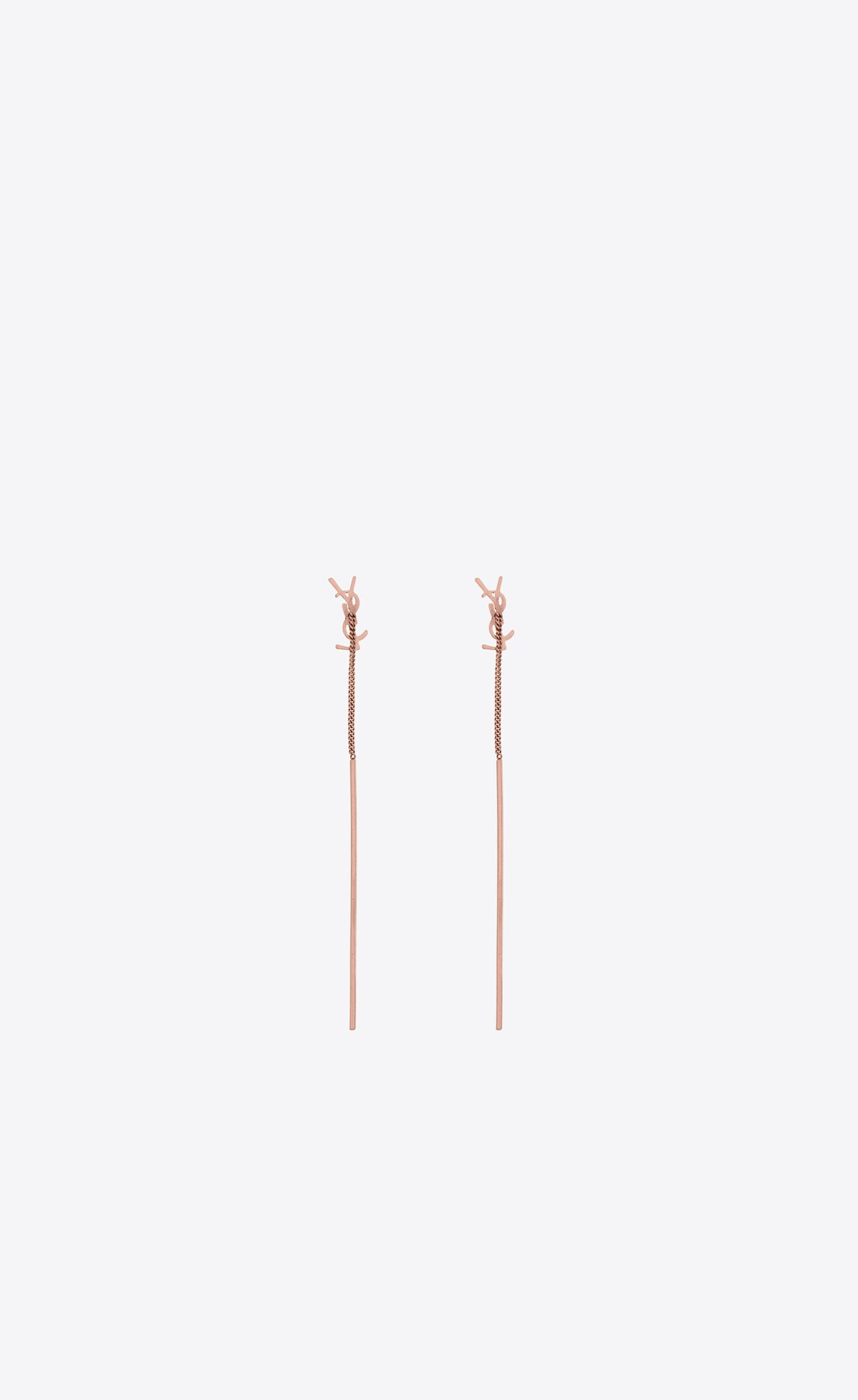 YSL Opyum Threader Earrings In Metal Rosa Gold | 65482-BKLN