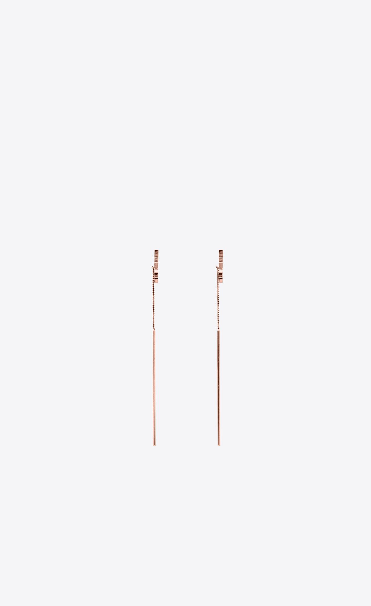 YSL Opyum Threader Earrings In Metal Rosa Gold | 65482-BKLN