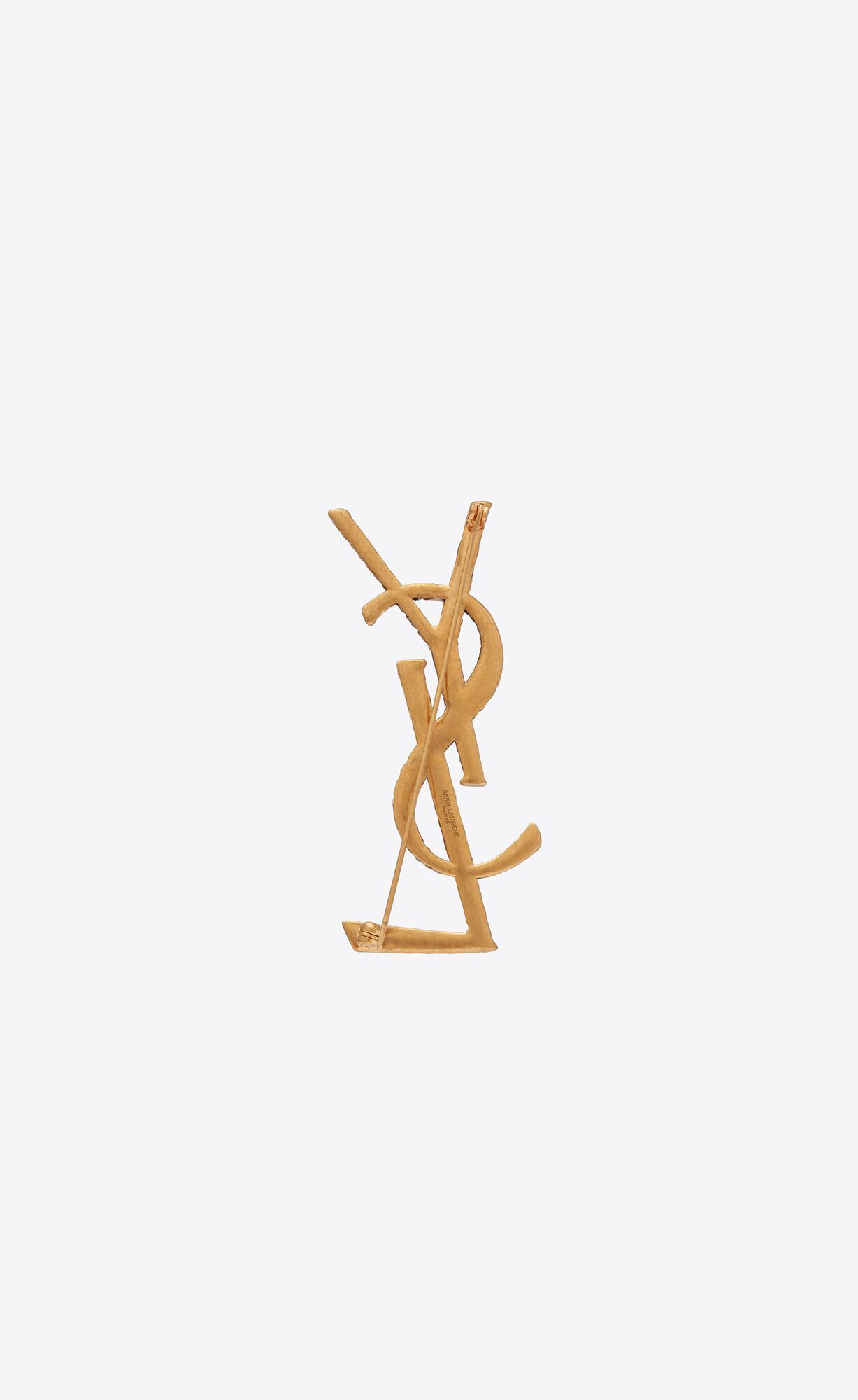 YSL Opyum Twisted Brooch In Metal Gold | 04628-WMGZ