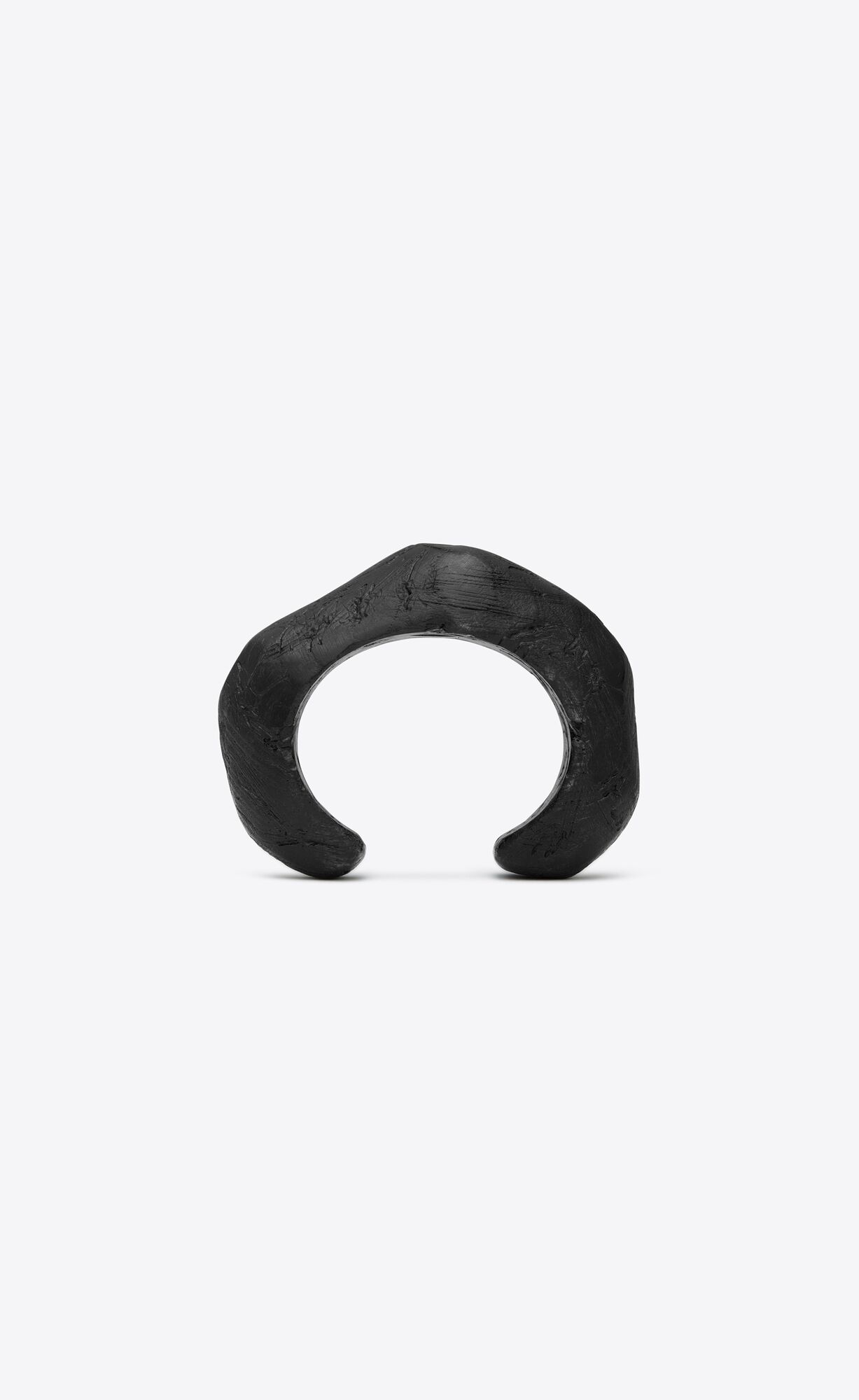 YSL Organic Arty Cuff Bracelet In Wood Silber Schwarz | 15439-GNXB