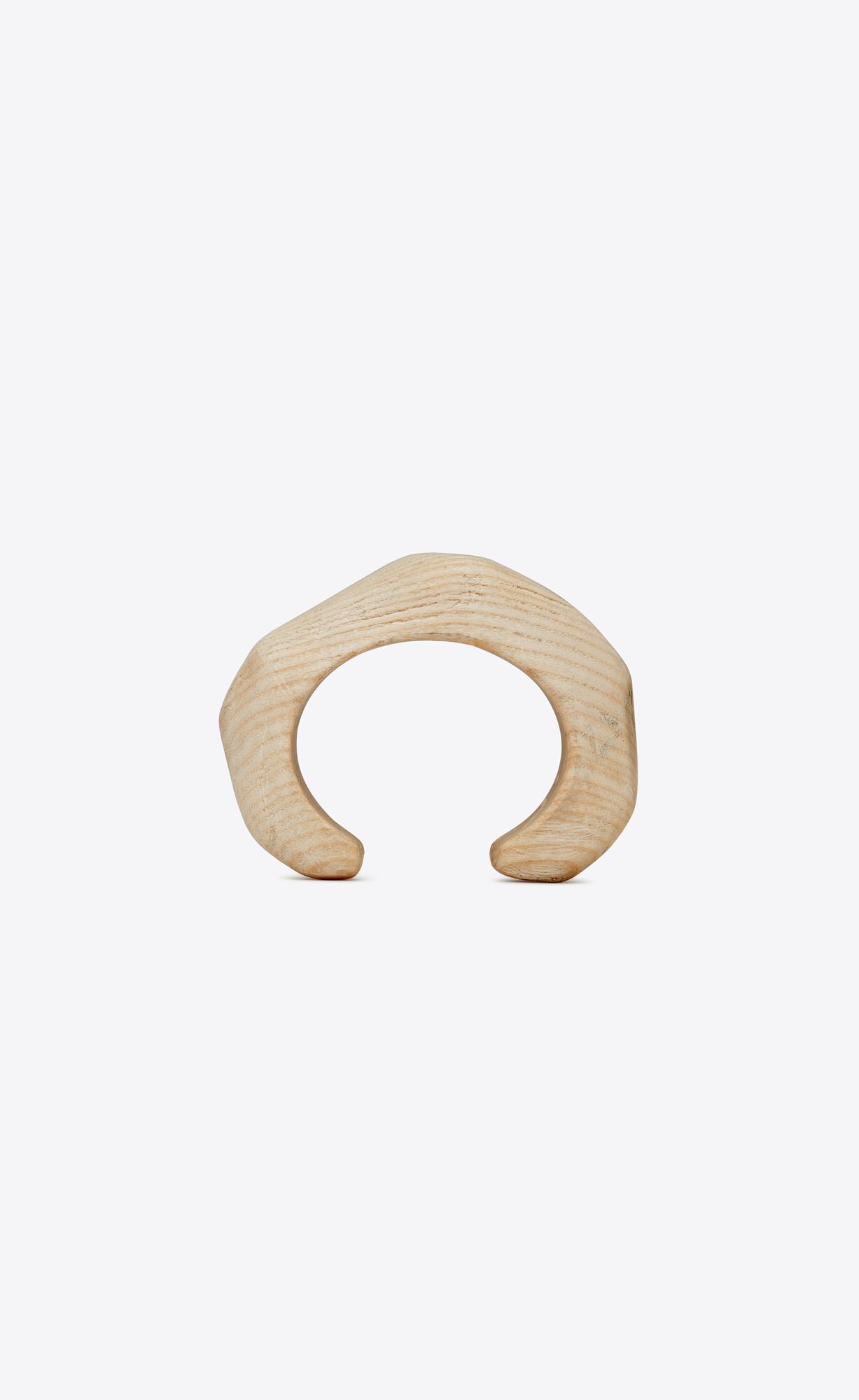 YSL Organic Arty Cuff Bracelet In Wood Silber Weiß | 59176-RNCK