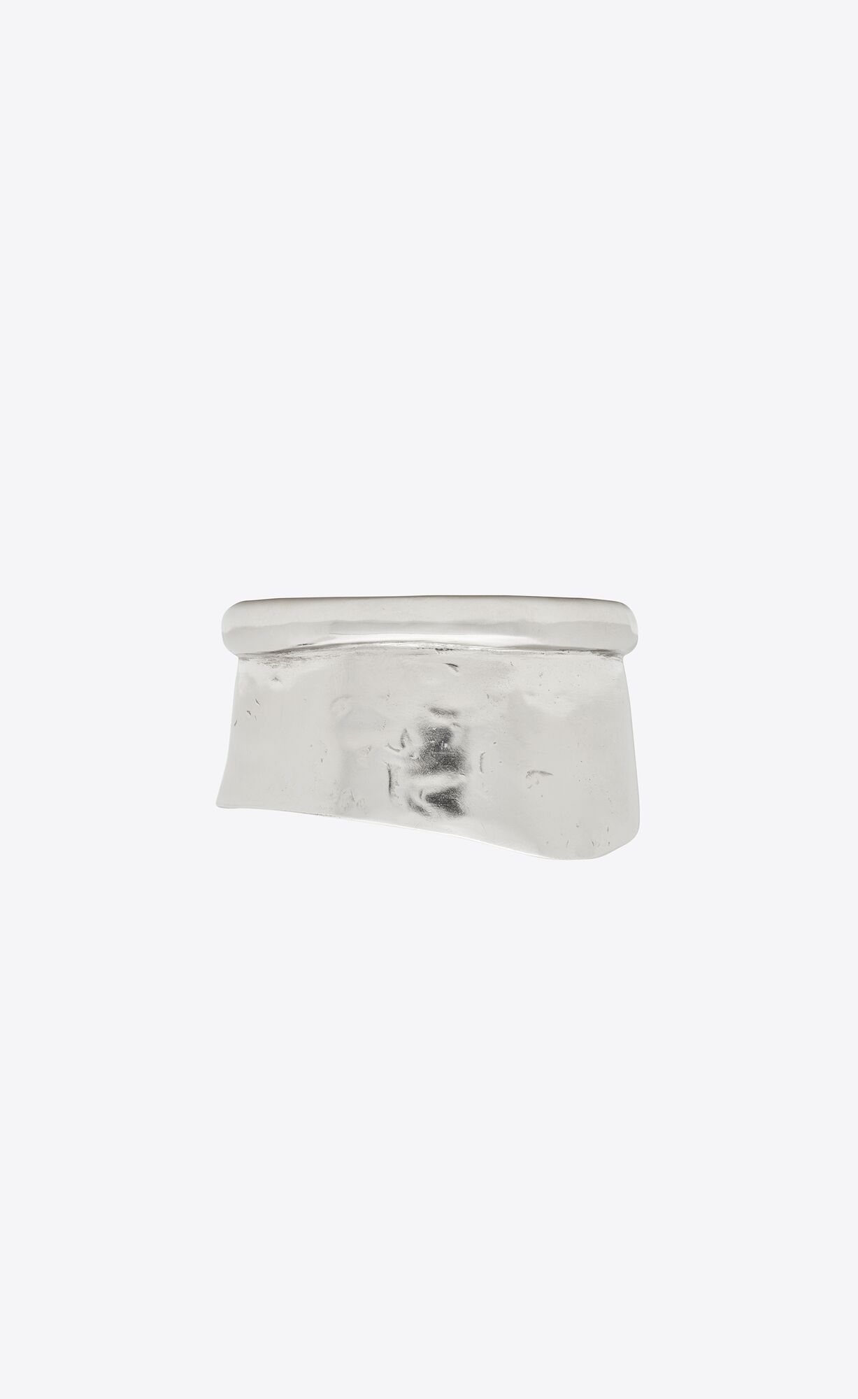 YSL Organic Wave Cuff Bracelet In Metal Silber | 79583-FNSE