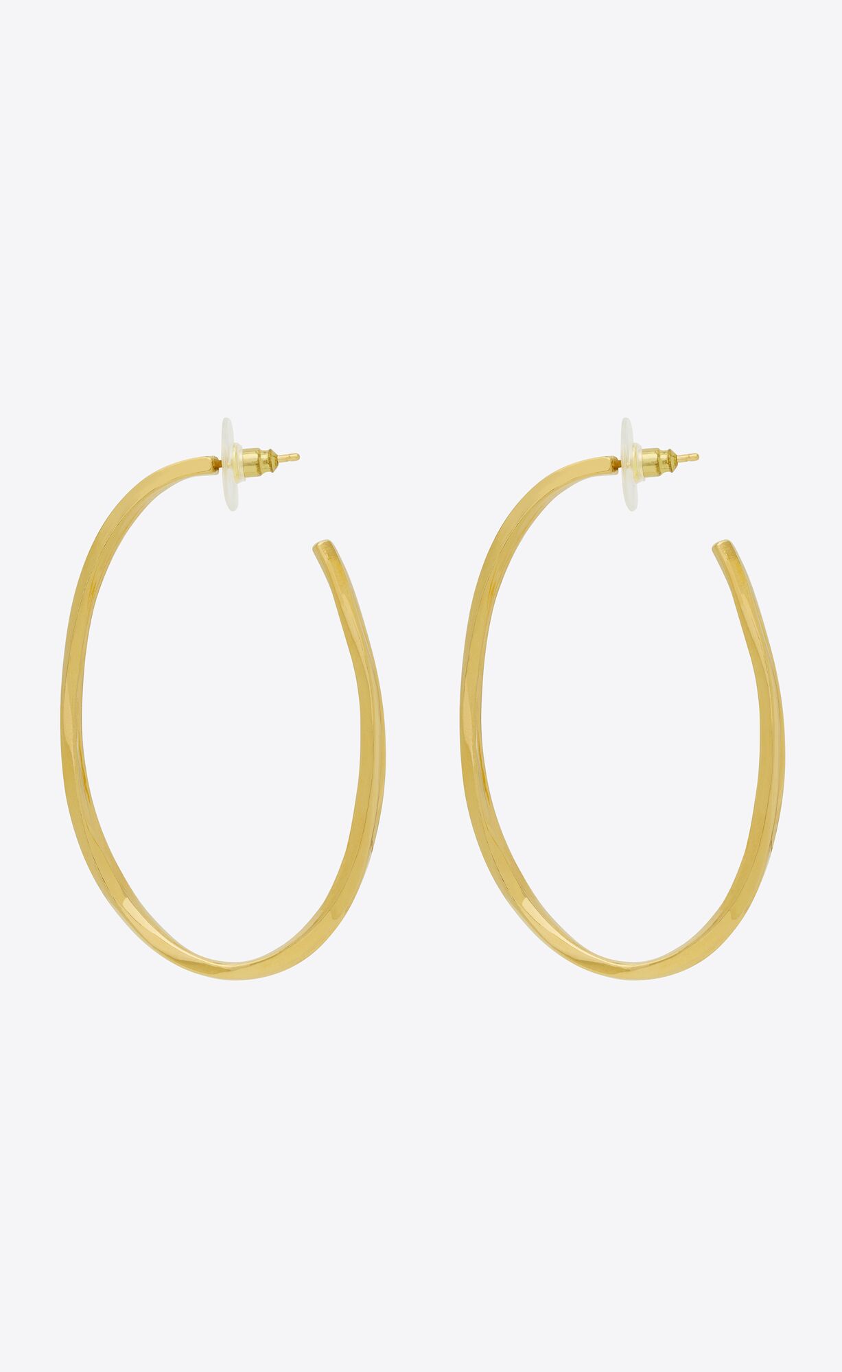 YSL Oval Hoop Earrings In Metal Gold | 49058-EBOI