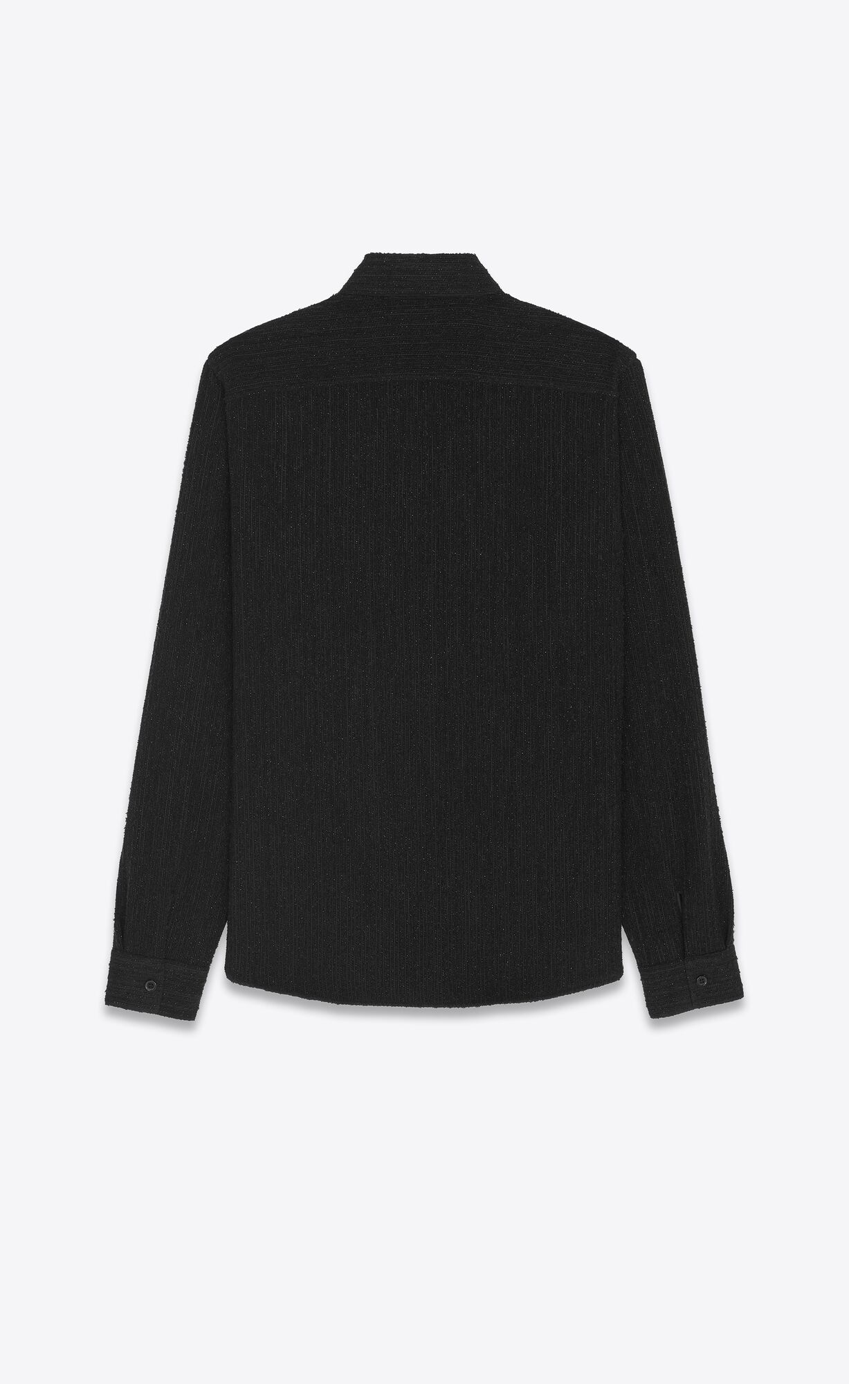 YSL Overshirt In Wolle Noir Blanc | 76105-RKSU