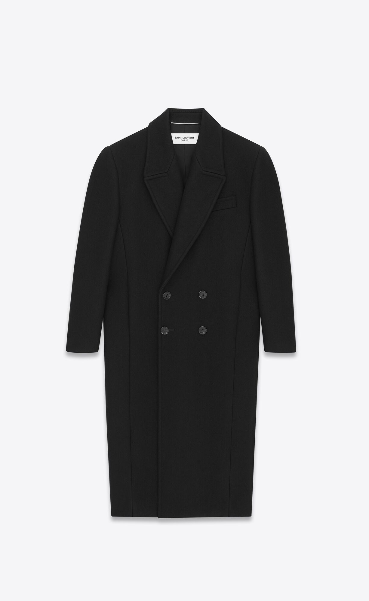 YSL Oversize Coat In Cashmere Schwarz | 25719-DSBA