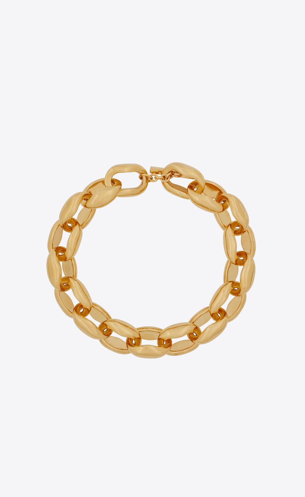 YSL Oversize Modernist Link Necklace In Metal Gold | 26450-YQDS