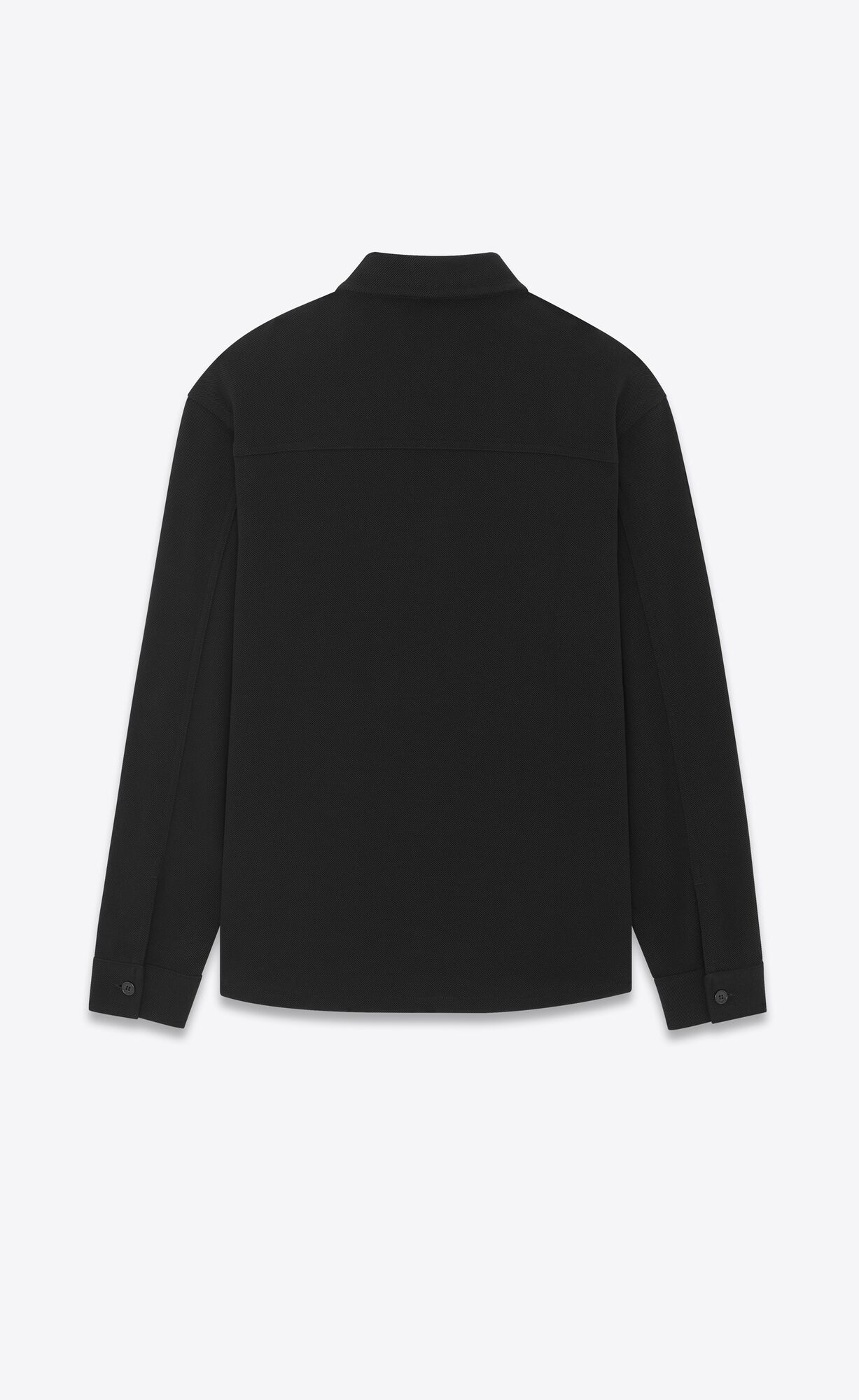 YSL Oversize Shirt In Baumwoll Piqué Schwarz | 54619-RJCO