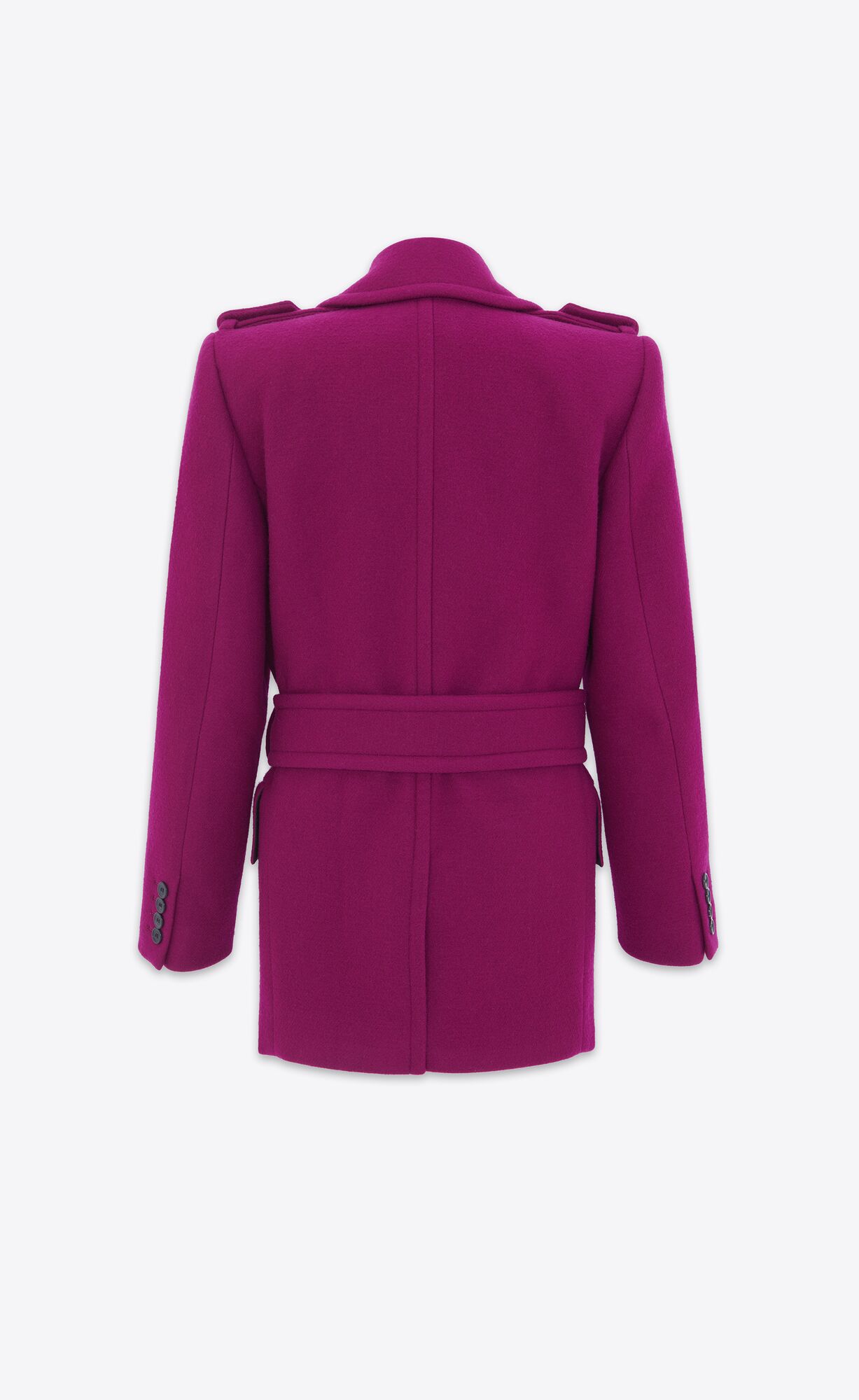 YSL Oversize Shoulder Coat In Wolle Felt Fuchsie | 15672-VKQI