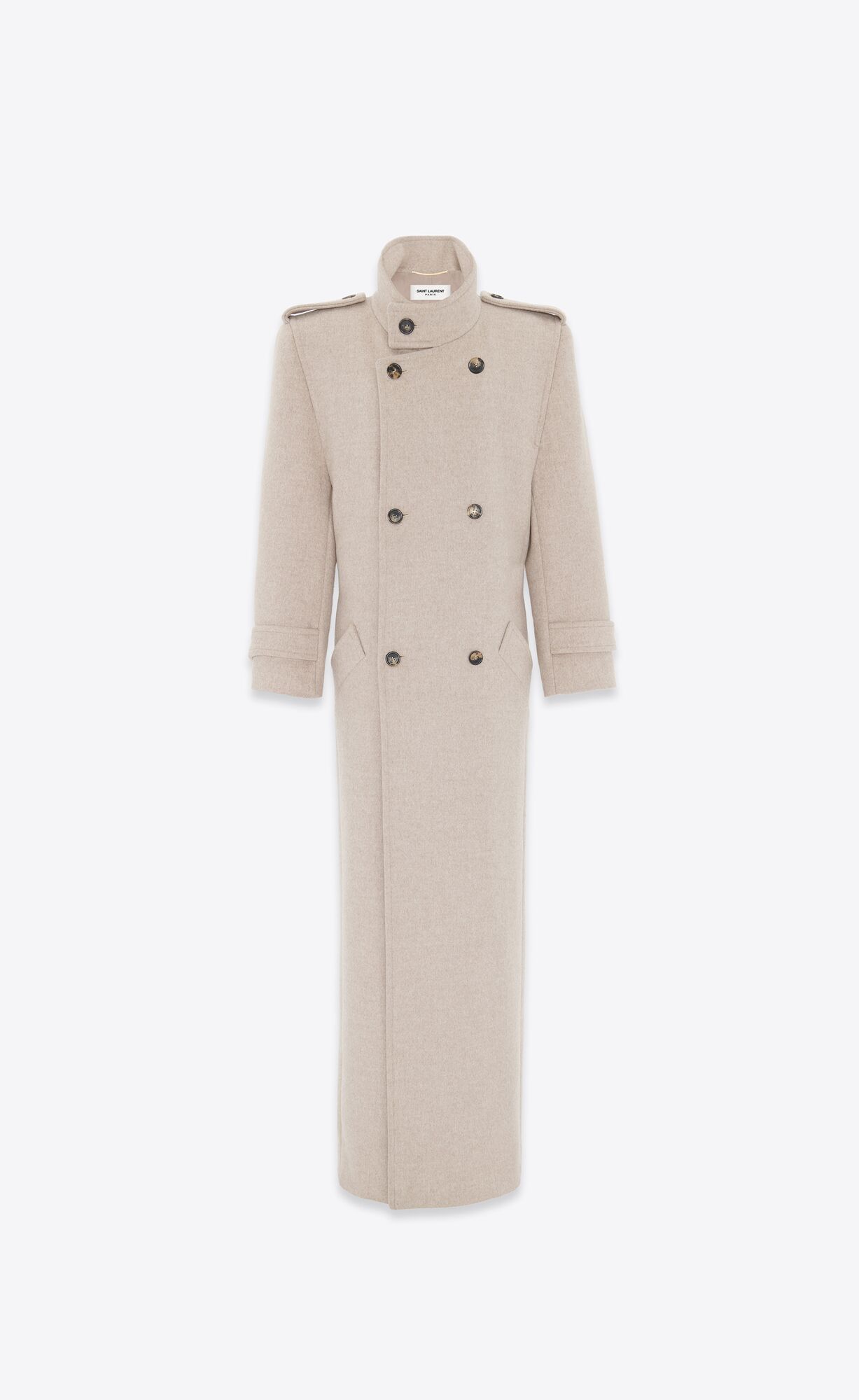 YSL Oversized Coat In Wolle Beige | 18350-RMJB