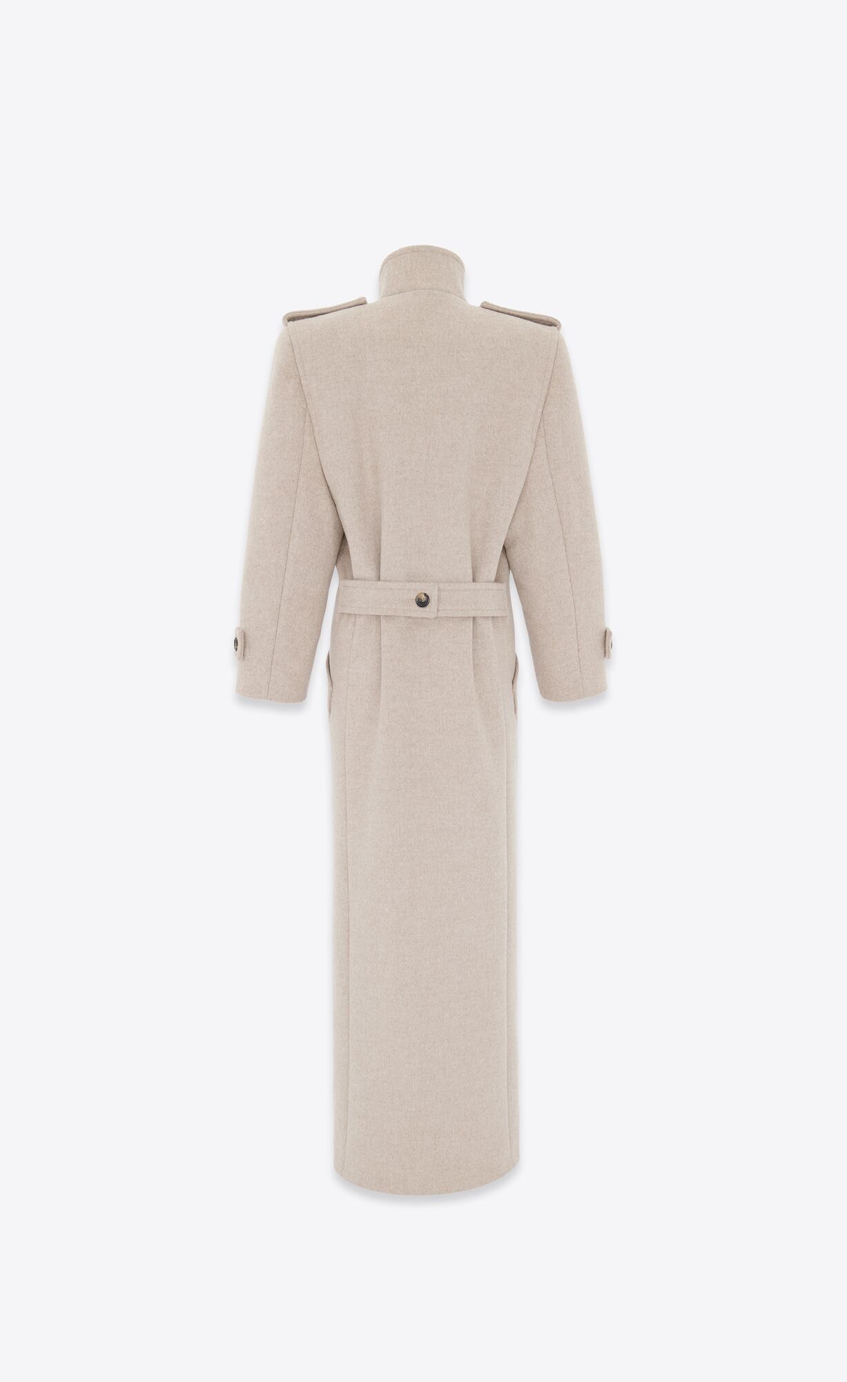 YSL Oversized Coat In Wolle Beige | 18350-RMJB