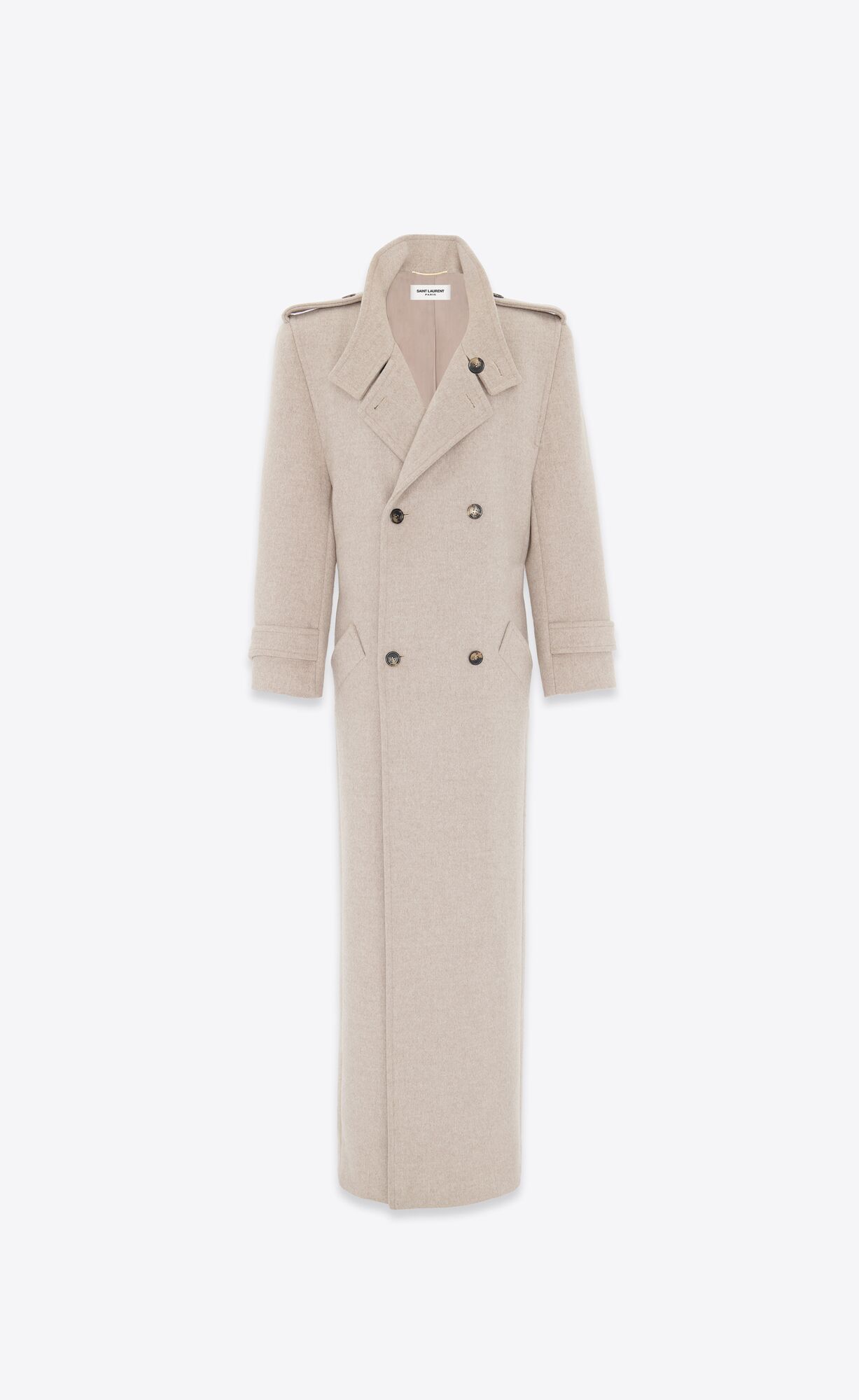 YSL Oversized Coat In Wolle Beige | 18350-RMJB